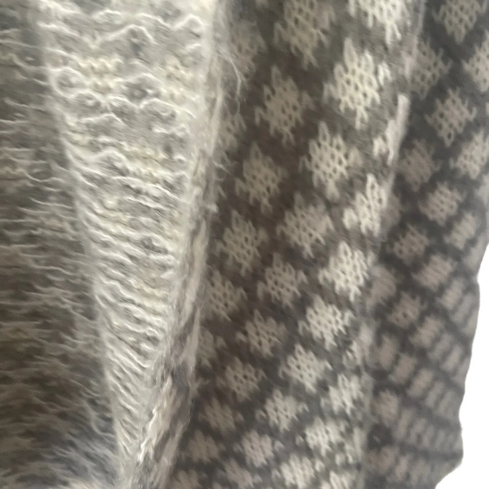 Wooden Ships Women's Size XS Mohair Wool Blend Grey Knit Open Front Cardigan - Image 6