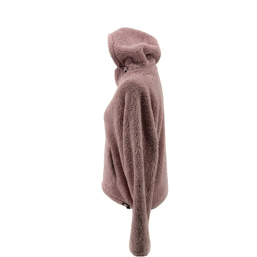 PINK Victoria's Secret Womens Pale Pink Teddy Funnel Neck Pullover Jacket Xsmall - Image 6