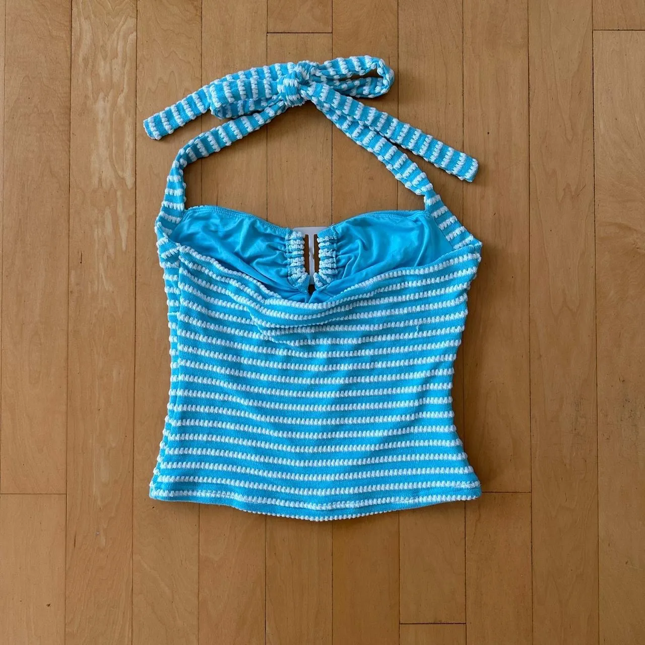 Princess Polly dreaming of me blue striped halter top  - Image 3