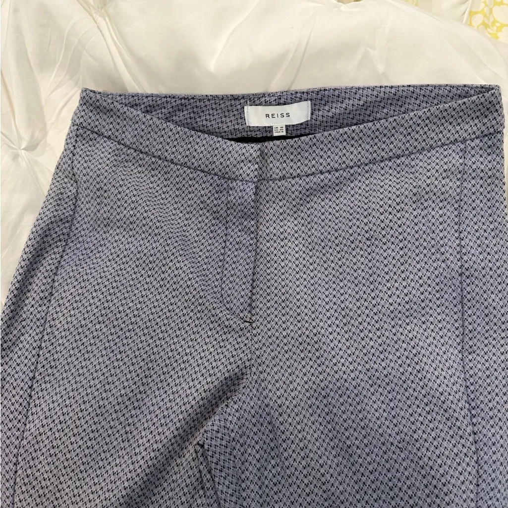 Reiss Blue Slim Ankle Trousers w/ Zip Hem - Image 4