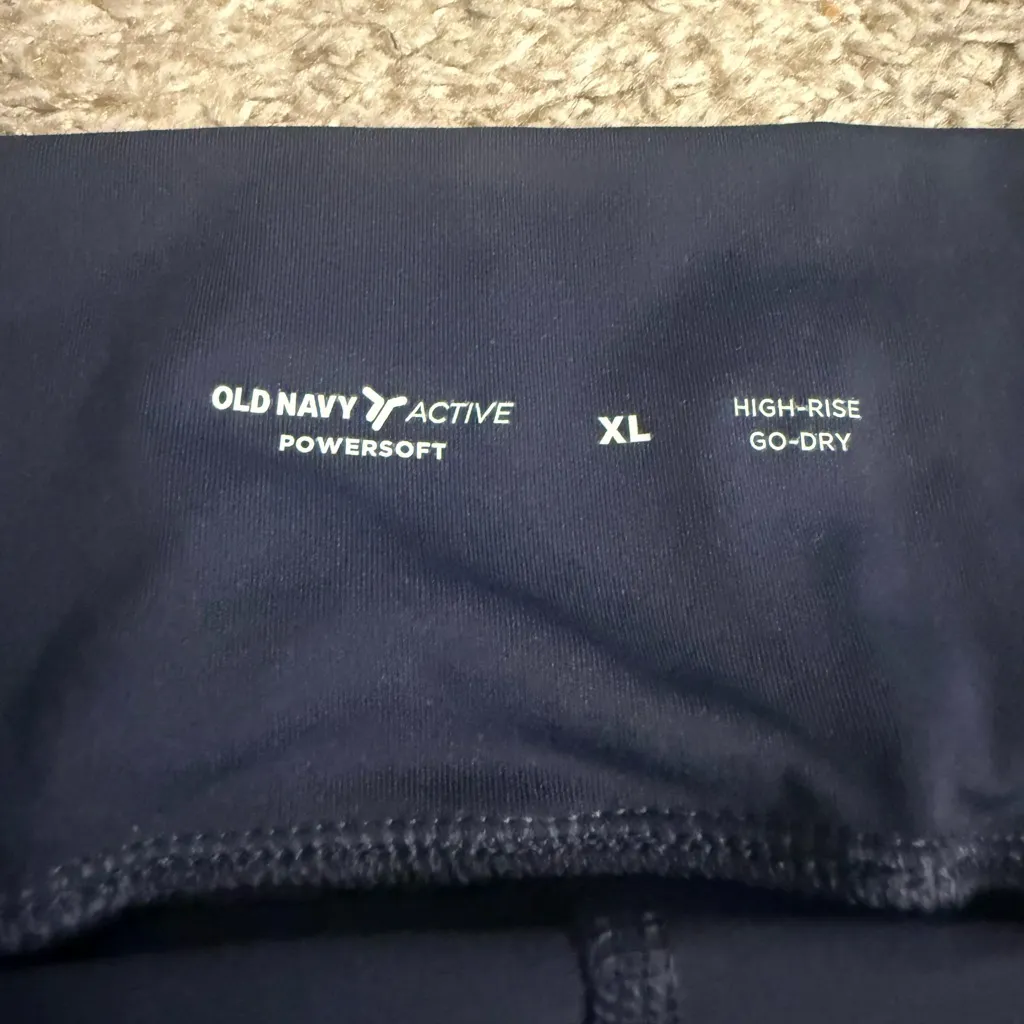 Old Navy Blue White Trim High-Waisted PowerSoft Faux-Wrap Skort - size XL - Image 4