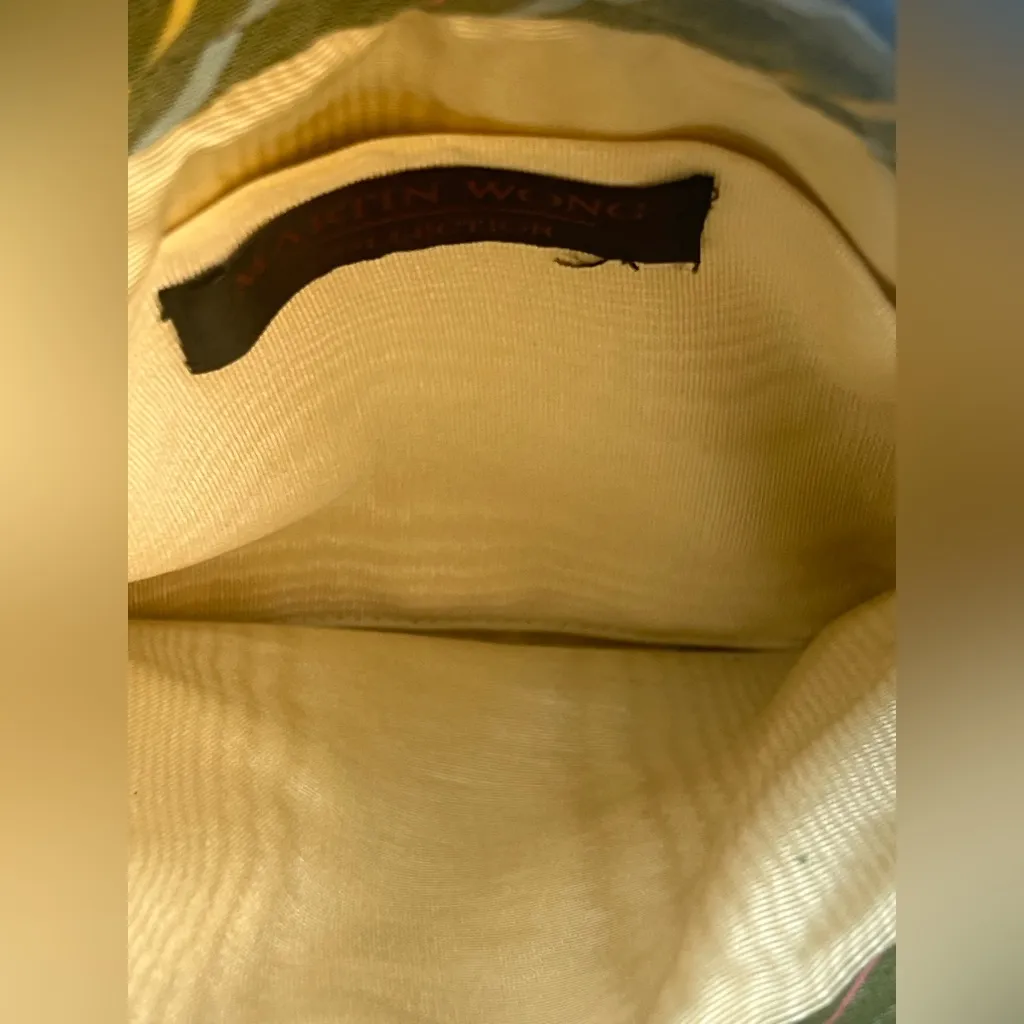 Martin Wong Multicolor Tie Shoulder Bag Rare Black - Image 6