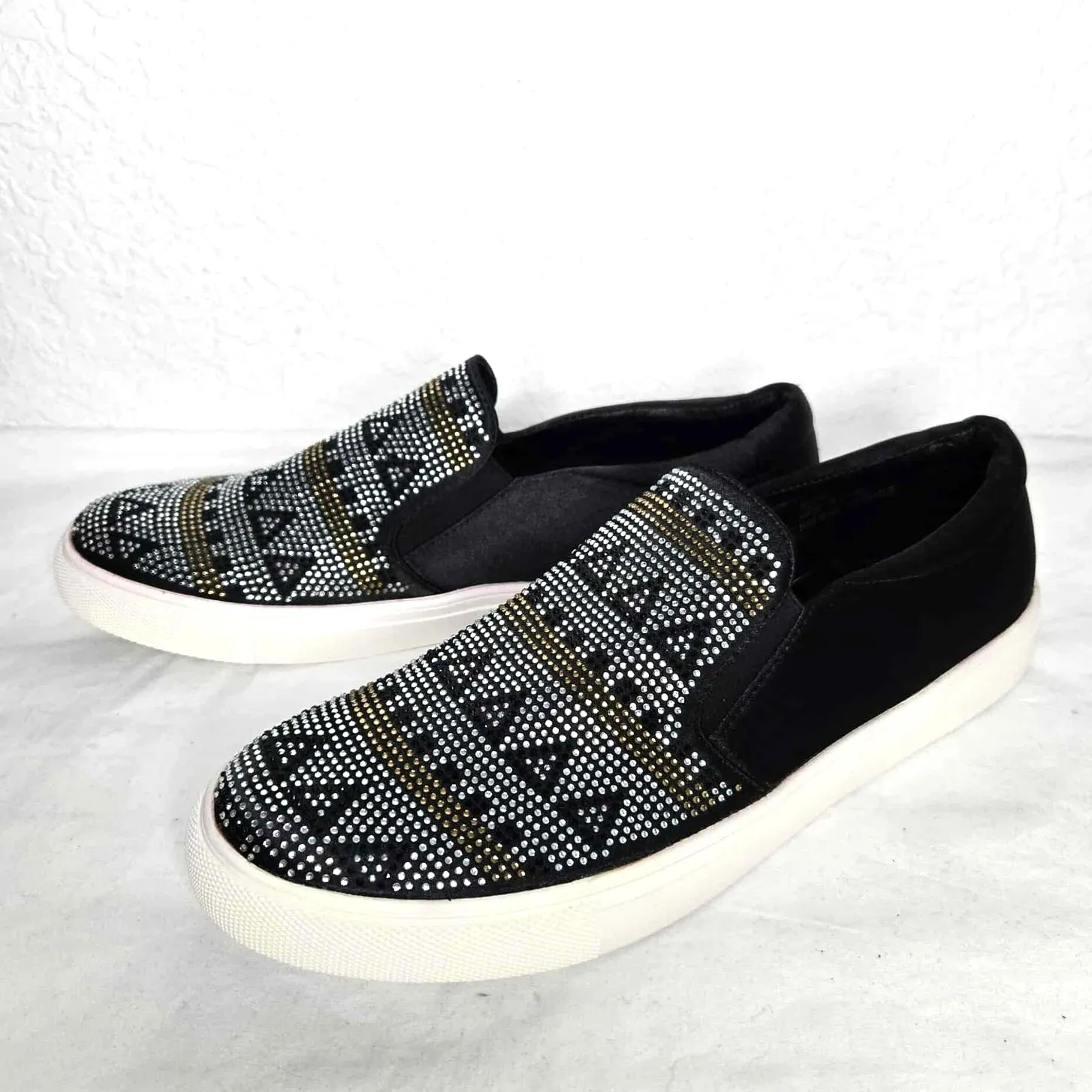 Boutique by Corkys Whirl Slip On Loafer Size 11 NWOB Rhinestones Black - Image 2