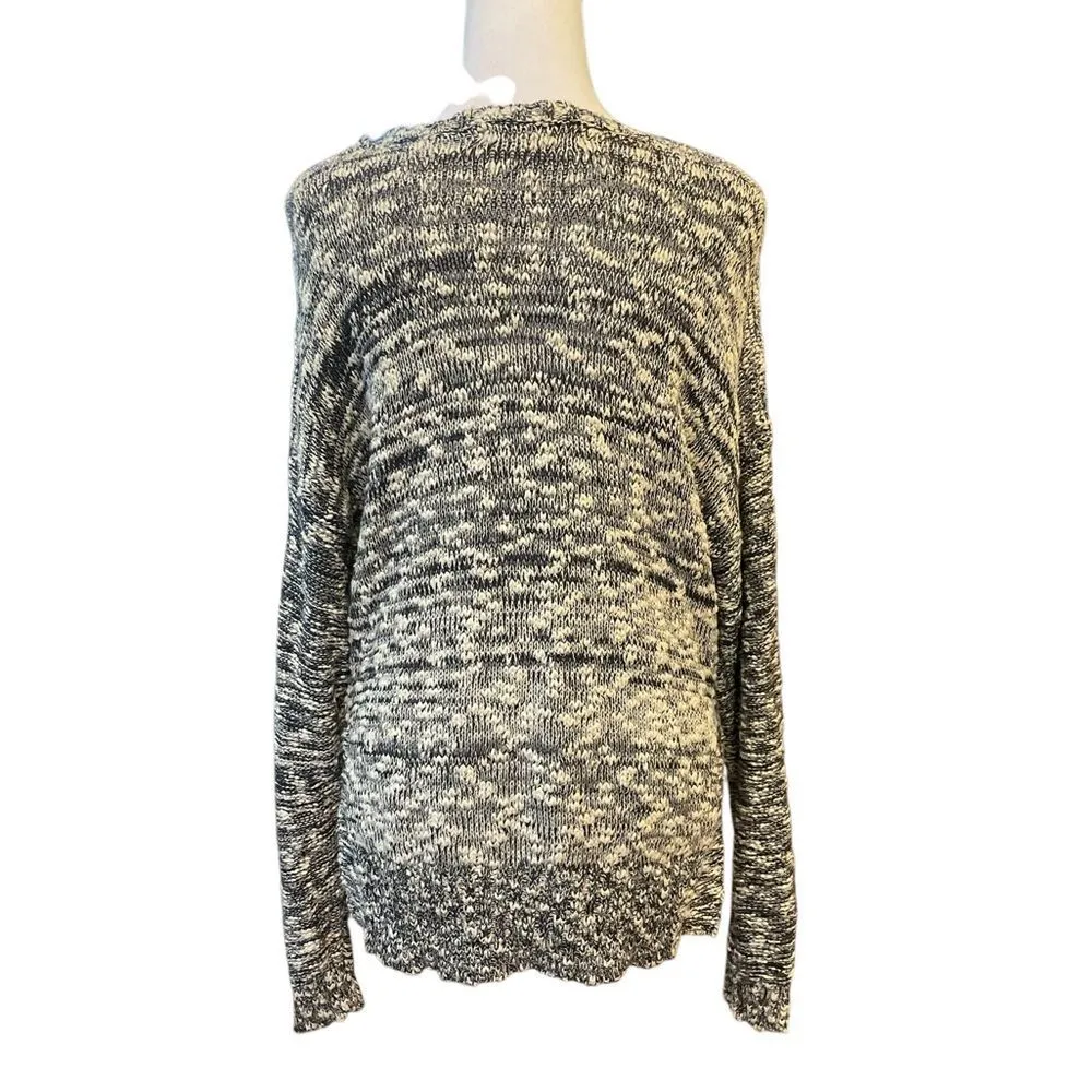 Roxy Cable Knit Sweater High Low Hem Grey Marbled Womens Size Medium - Image 2