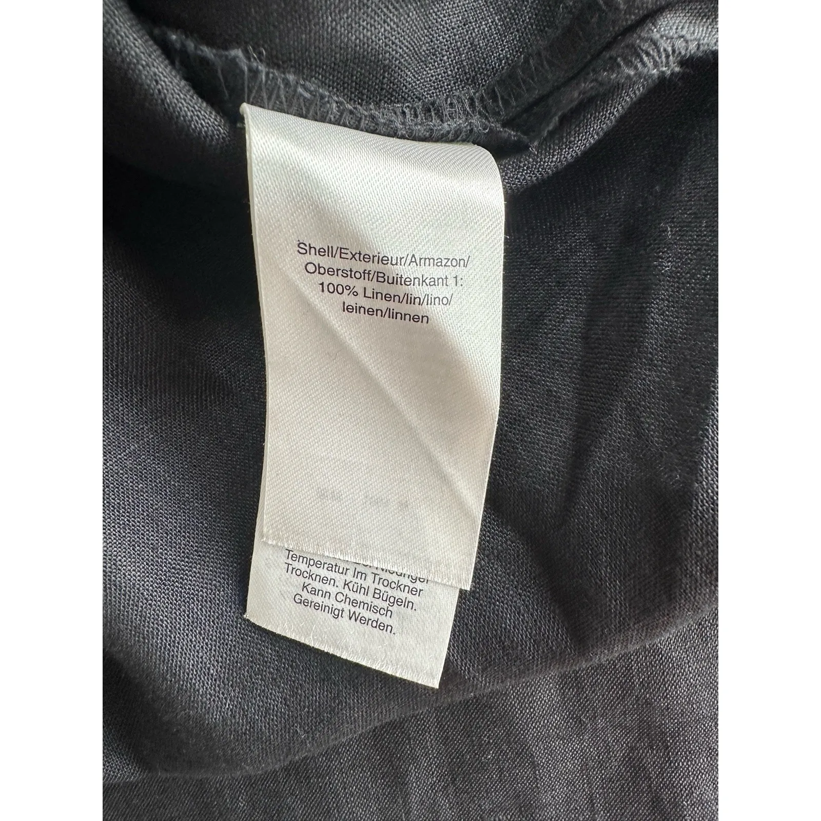 DKNY Black Linen V Neck Maxi Dress Sz M Quiet Luxury Minimalist (b10) Altered - Image 9