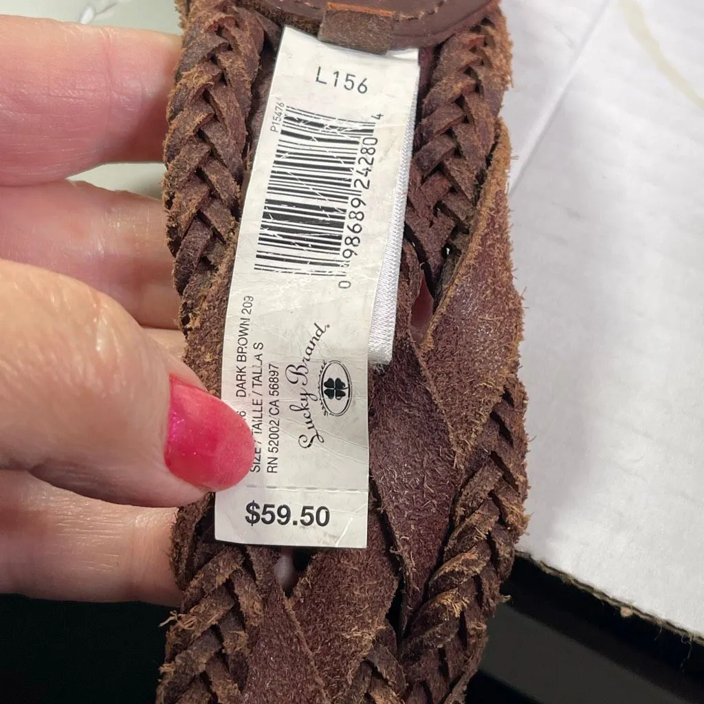 NWT Lucky Brand braided leather belt size S . - Image 2