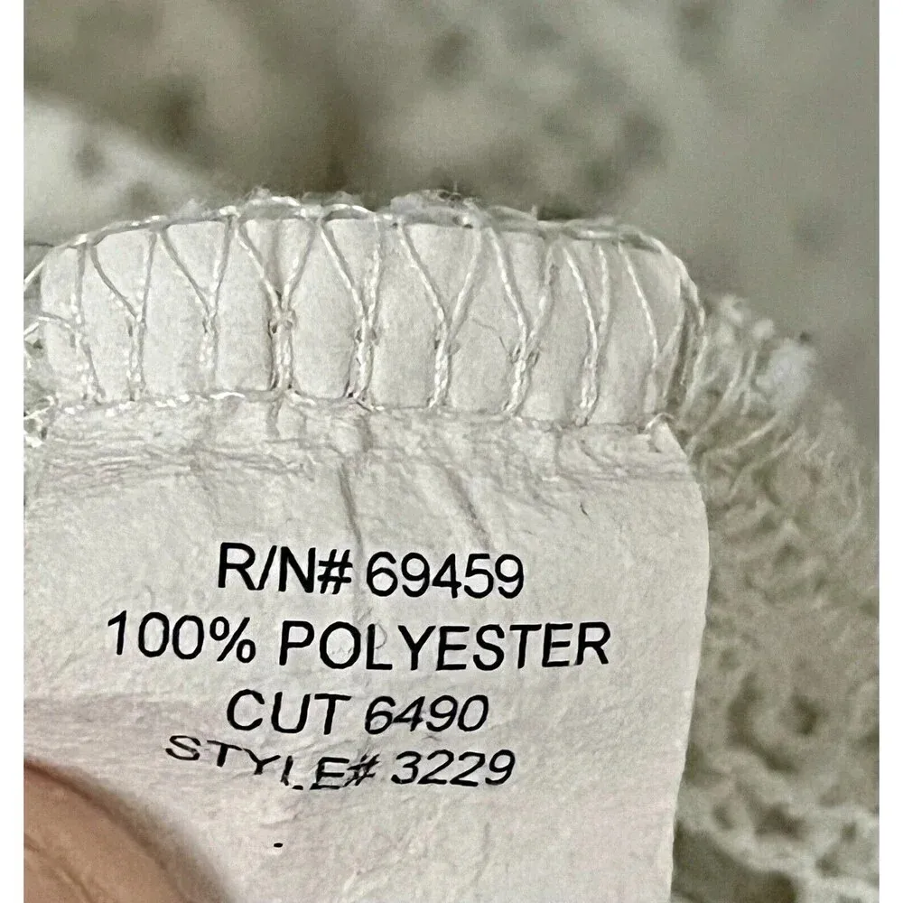 J Valdi White Crochet Beach Coverup Mini Dress Sheer Boho Tunic Women’s Hippie S - Image 8