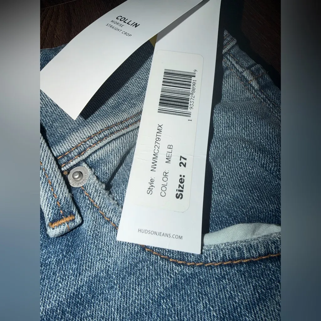 NWT HUDSON COLLIN
MIDRISE
STRAIGHT CROP $248 casual denim winter spring revolve - Image 6