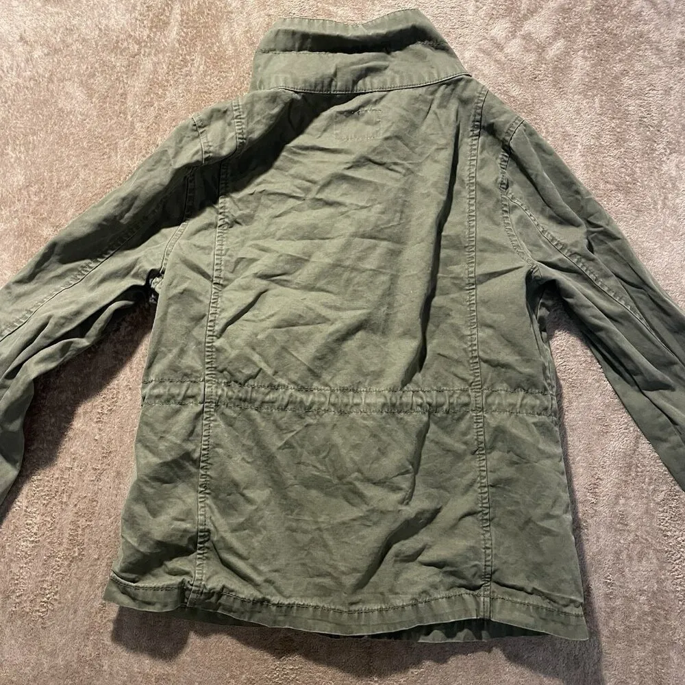 Old Navy Jacket Womens Medium Utility Military Olive Green Full Zip Coat - Image 3