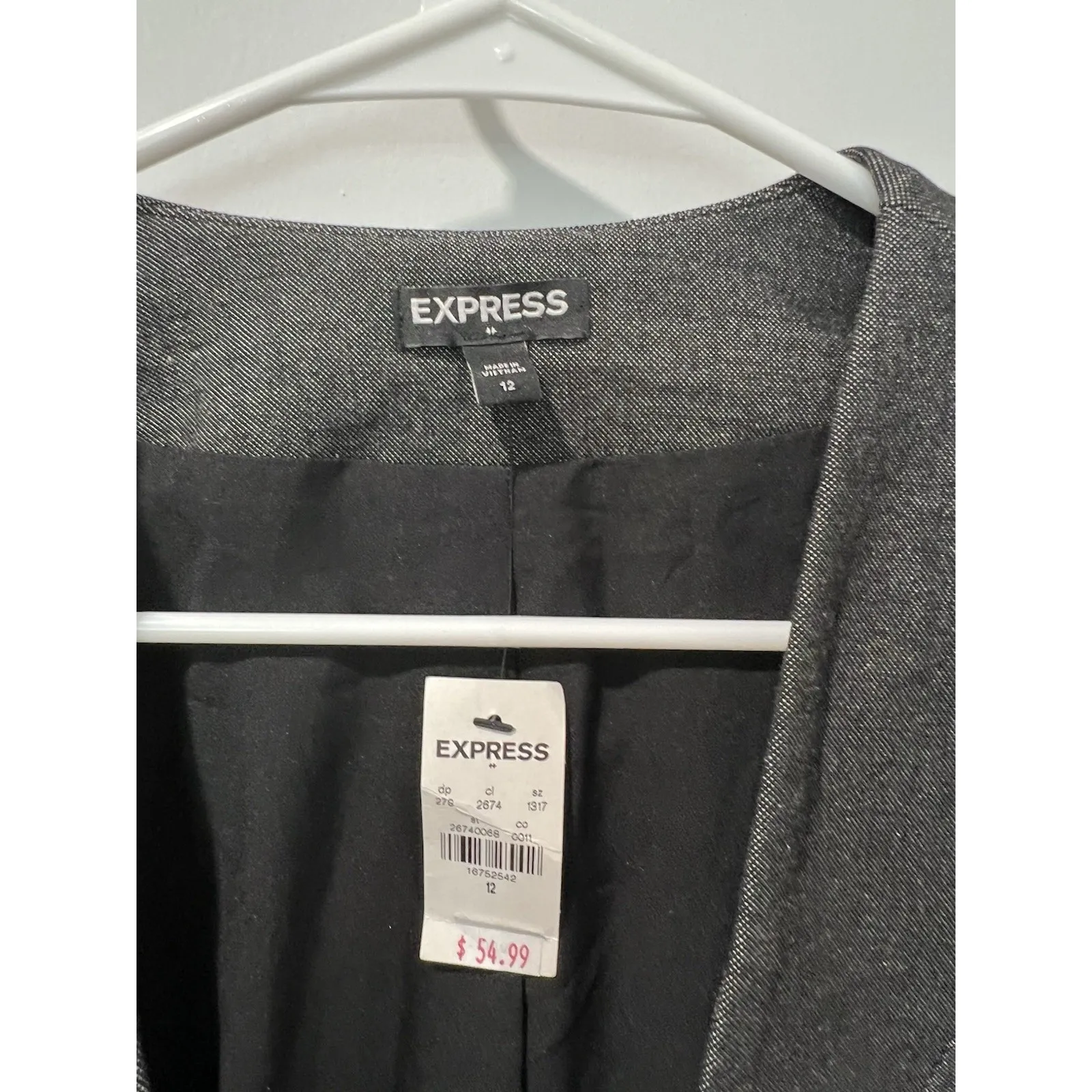 Express Women's Blazer Grey Size‎ 12 NWT Business Work - Image 3