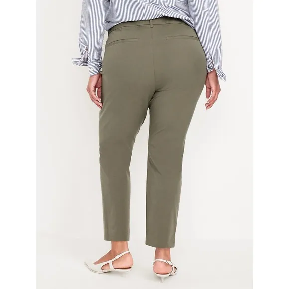 Old Navy Women 8 Reg High-Waisted Pixie Skinny Ankle Green Pants Casual Colorful - Image 2
