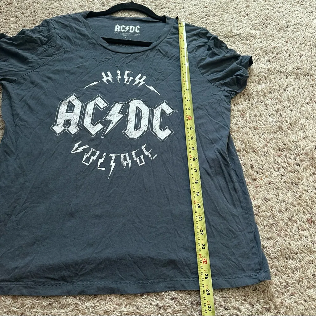 American Classics Womens ACDC High Voltage Grey Band Graphic T-Shirt Size XXL - Image 4