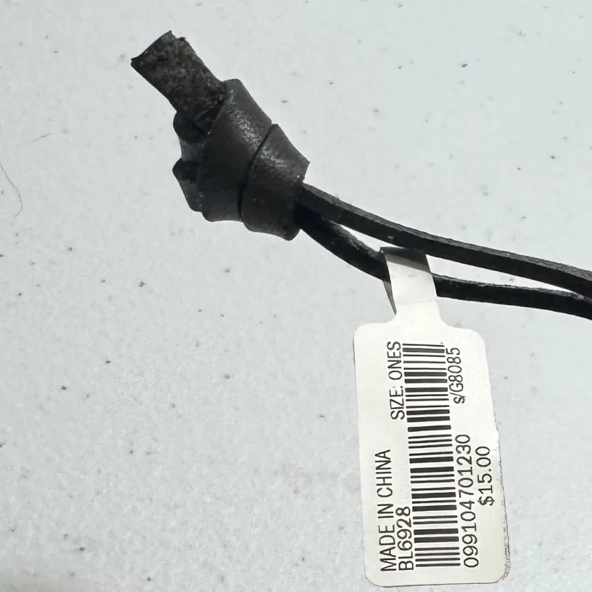 NWT  grey Shearing  black leater Cat Ear Charm Bag Tag Accessory OLD STOCK - Image 3