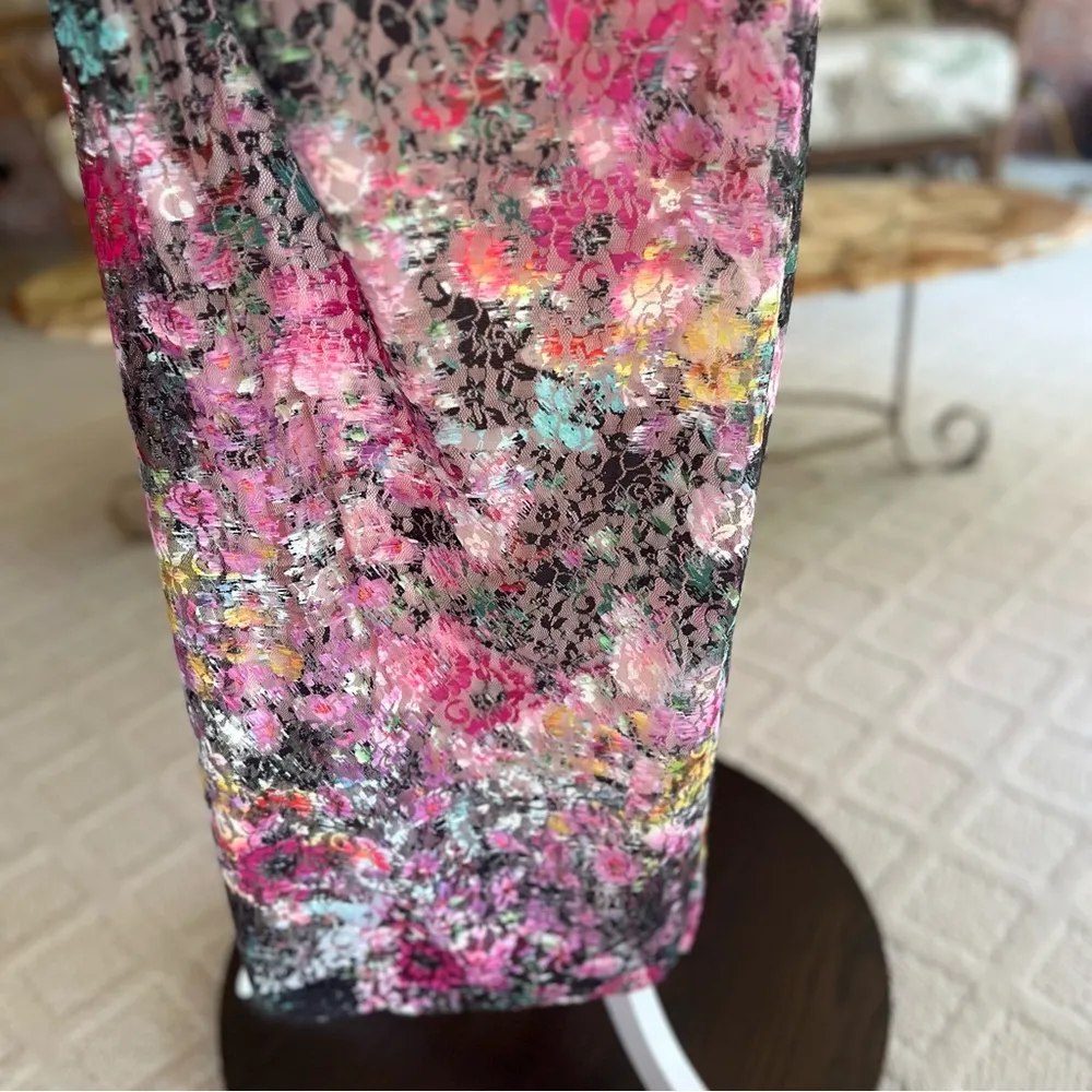 Steve Madden Sache Dress Midi XS Ine Shoulder Floral Lace Bodycon NWT Cocktail - Image 12