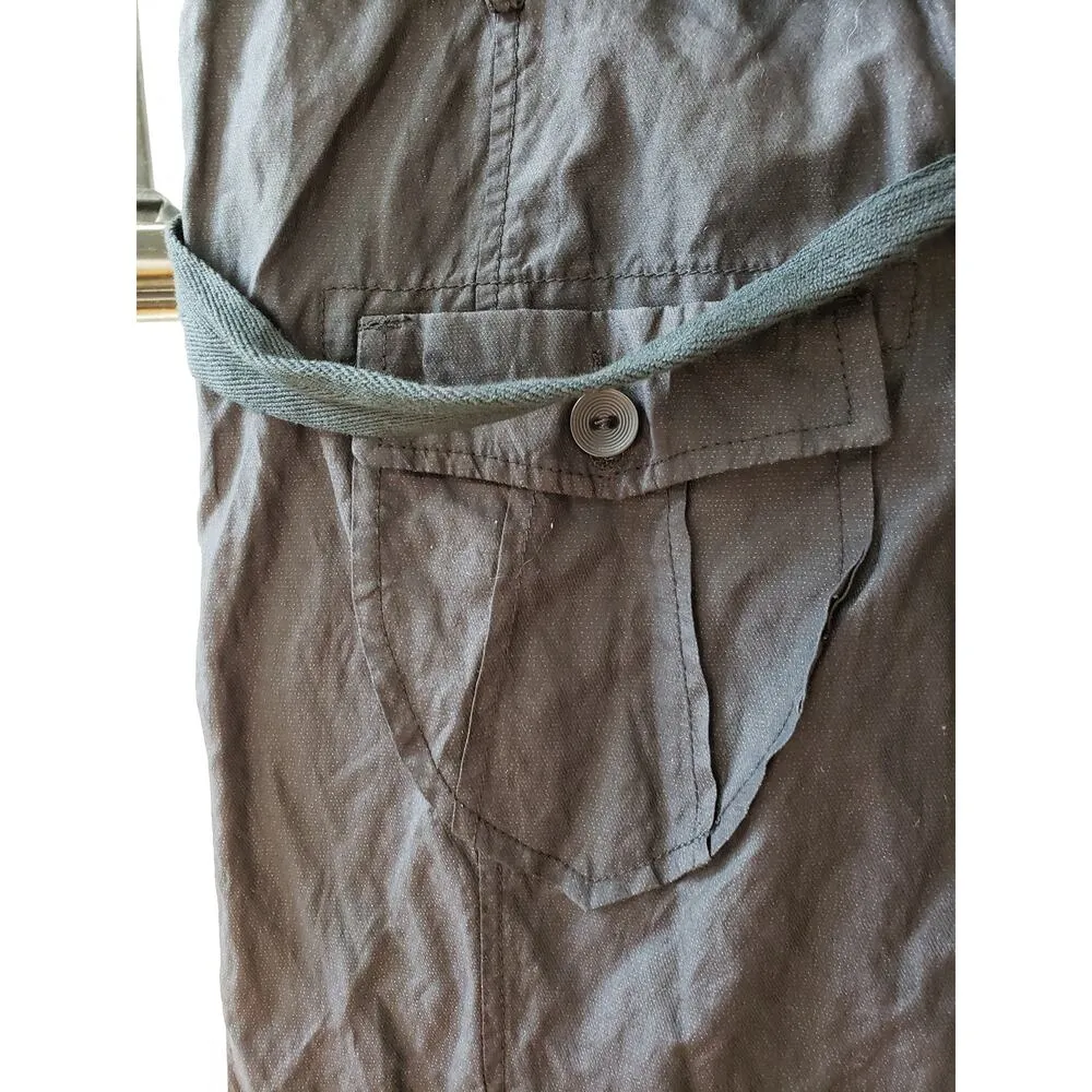 Monoreno A-Line Skirt Womens Medium Black Solid High Low Vent Back Dual Button - Image 11