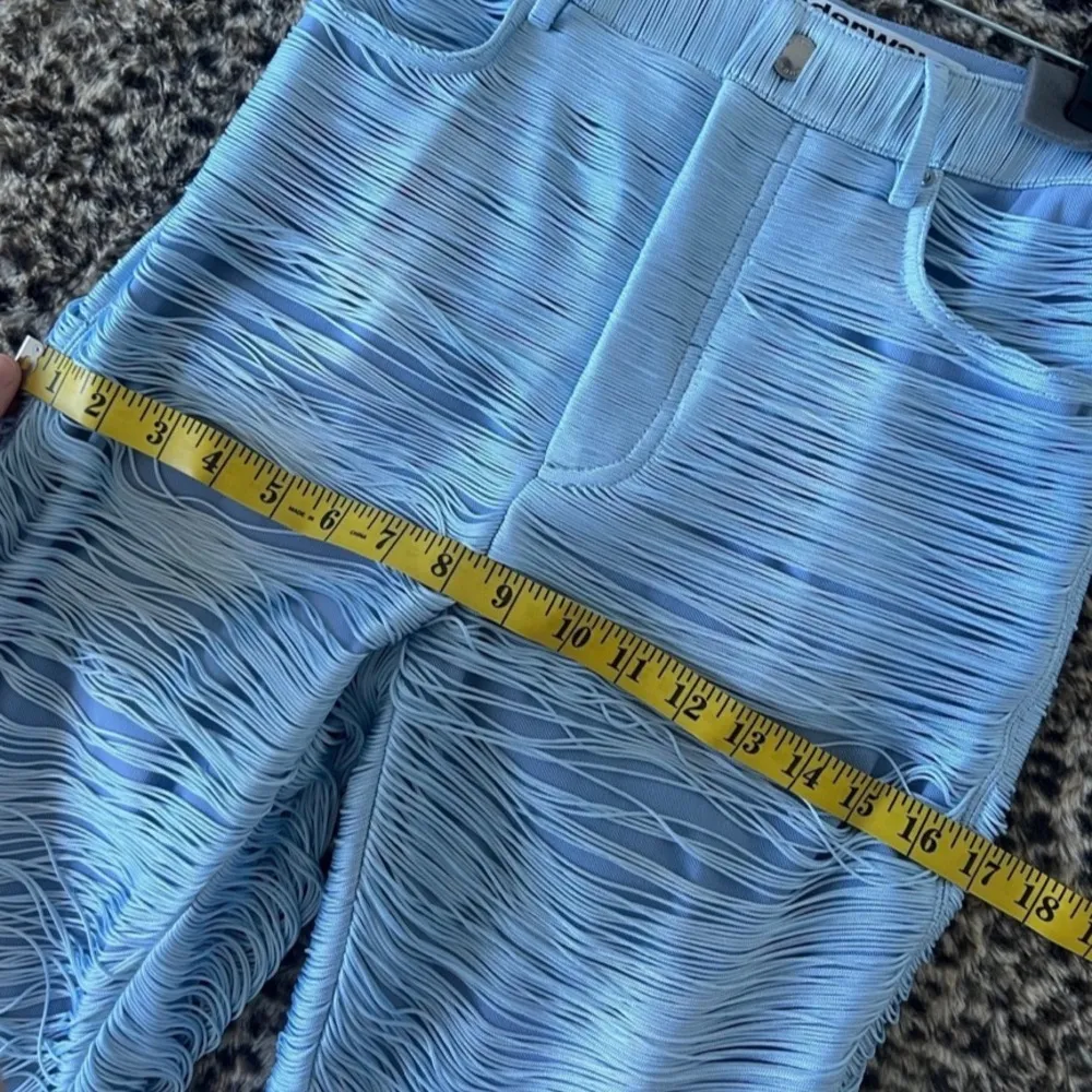 Authentic NEW with tag Alexander Wang light blue mesh form-fitting pants - Image 11