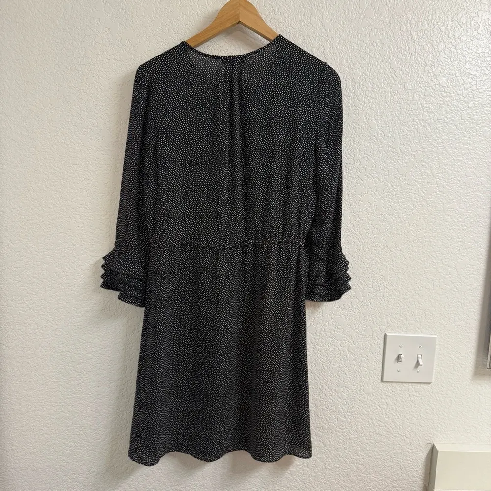 Rebecca Taylor Black Polka Dot Dress Size 0 100% Silk - Image 2