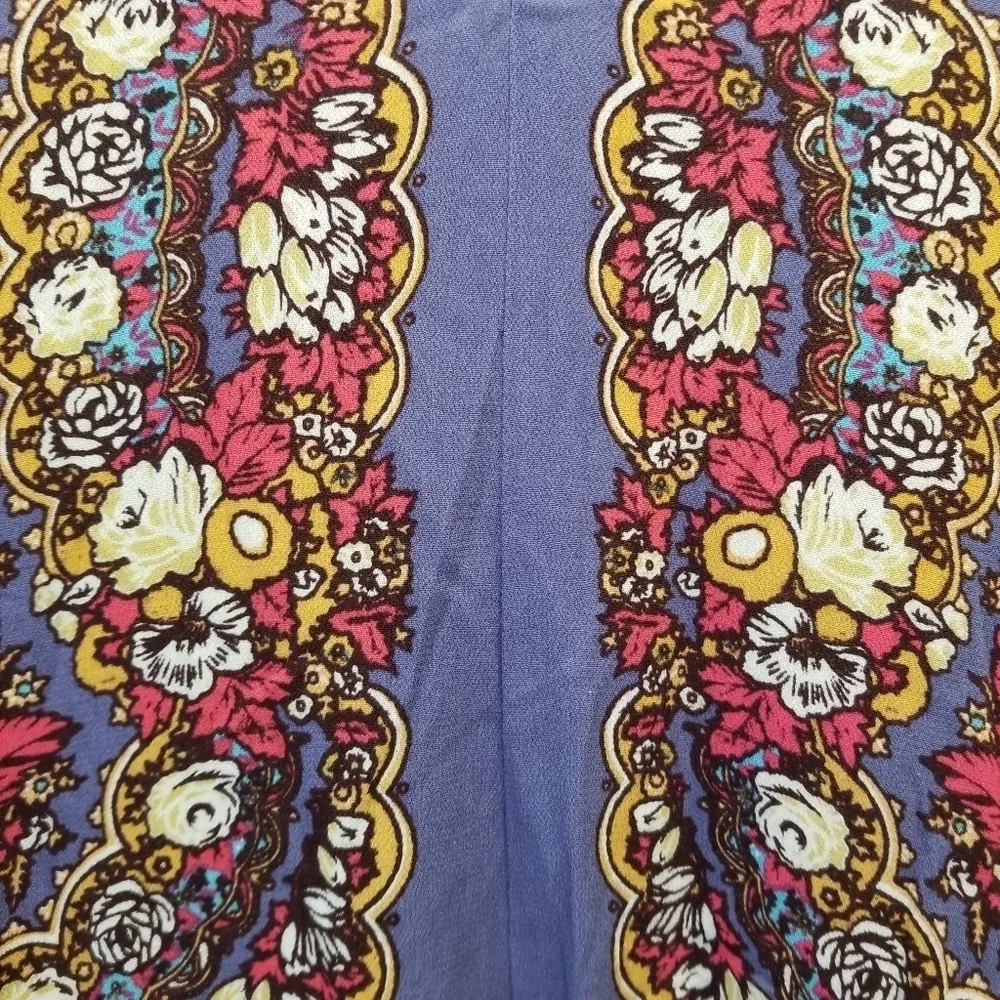 {S} Free People Lovely Dreams Boho Floral Purple Peplum Tunic Top - Image 6