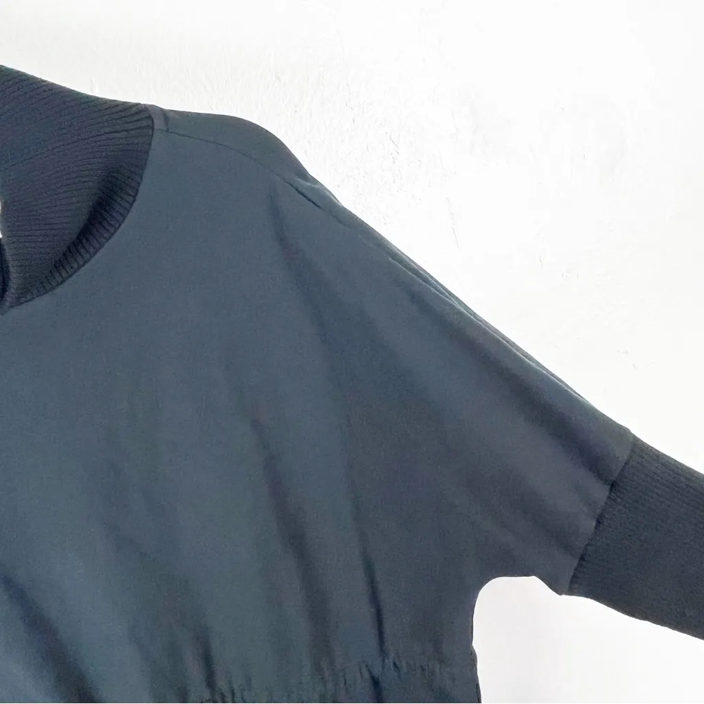 VARLEY Black Adeline Long Ribbed Sleeves Tie Waist High Neck Sweatshirt Medium - Image 6