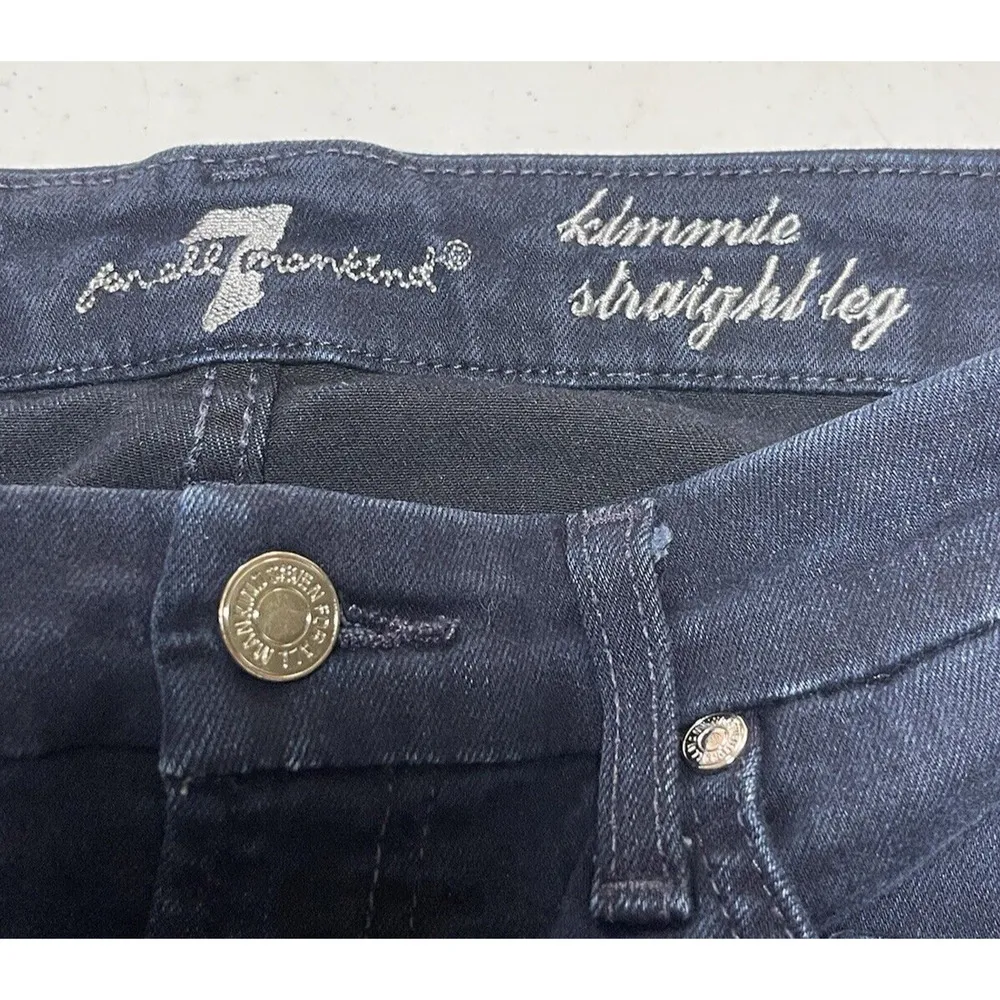 7 for All Mankind Jeans Womens 28 Blue Dark Wash Denim Kimmie Straight Leg - Image 5