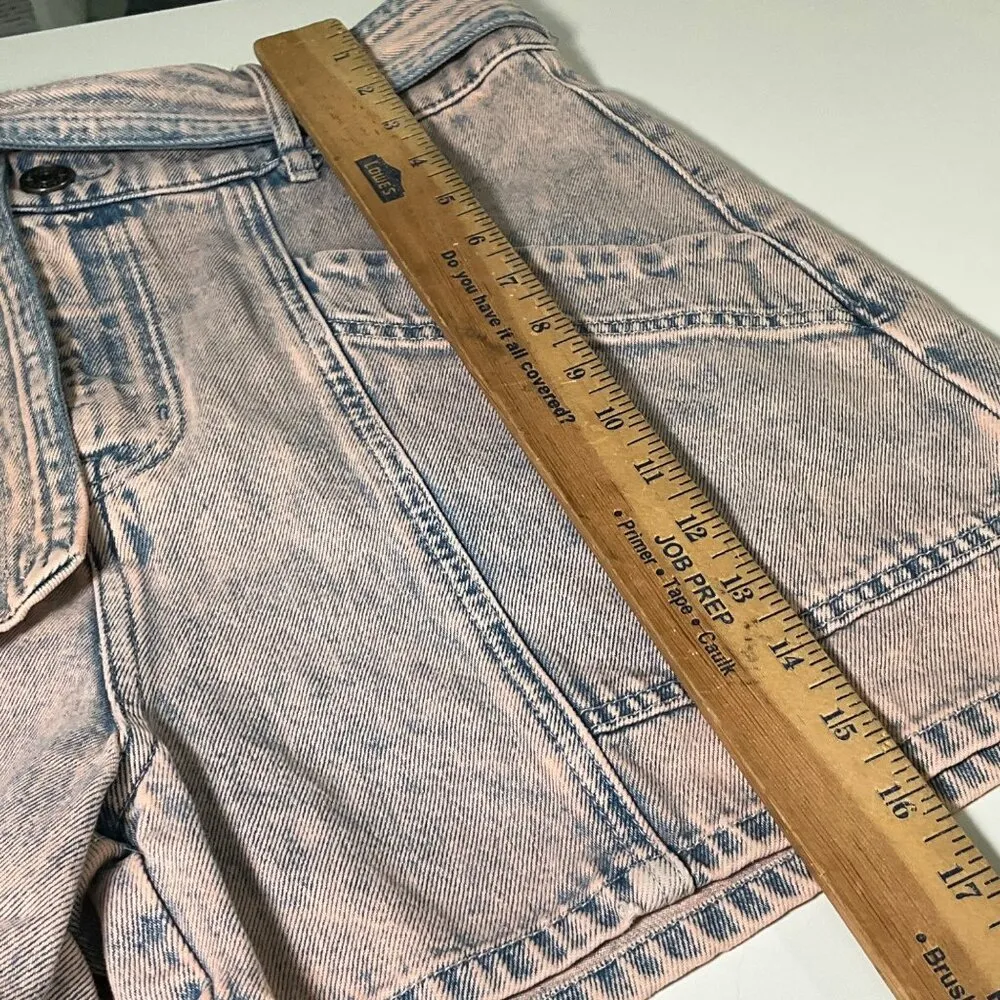 Joie High-Waisted Denim Shorts With Belted Tie Waist Light Wash pink preppy - Image 4