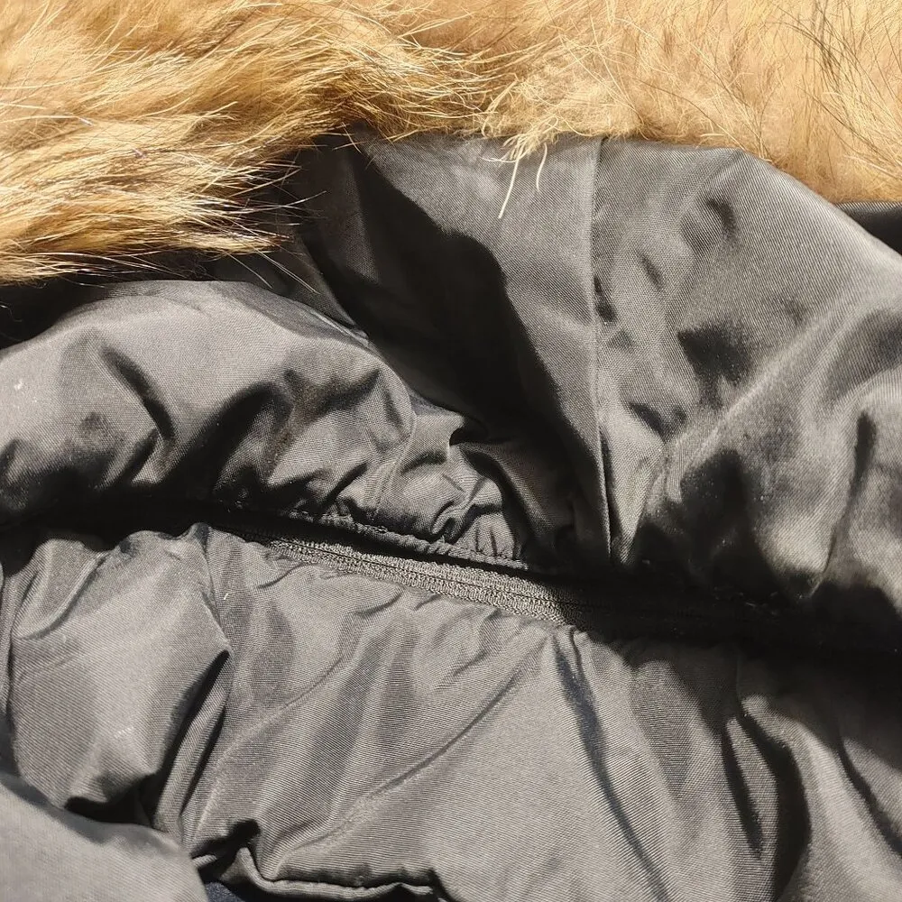 Cabbeen Urban Black Puffer Jacket Fur Trim Hood Size 52 - Image 7