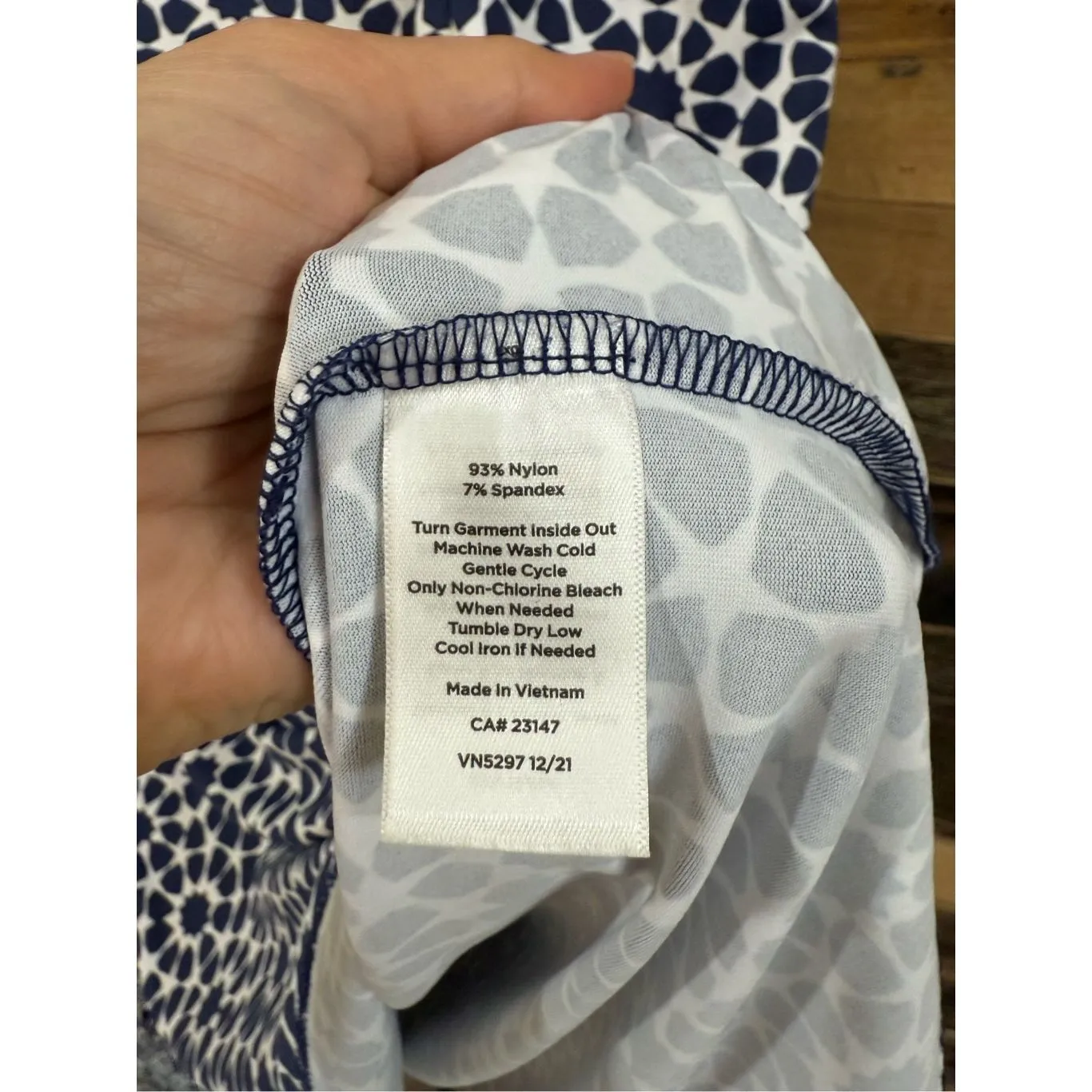 Talbots Navy Geometric Print Sleeveless Dress sz XL petite - Image 4