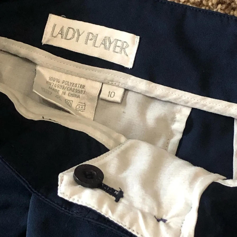 Lady Player Golf Shorts Ladies Size 10 Navy Blue Golfer Longer Shorts Wide leg - Image 3