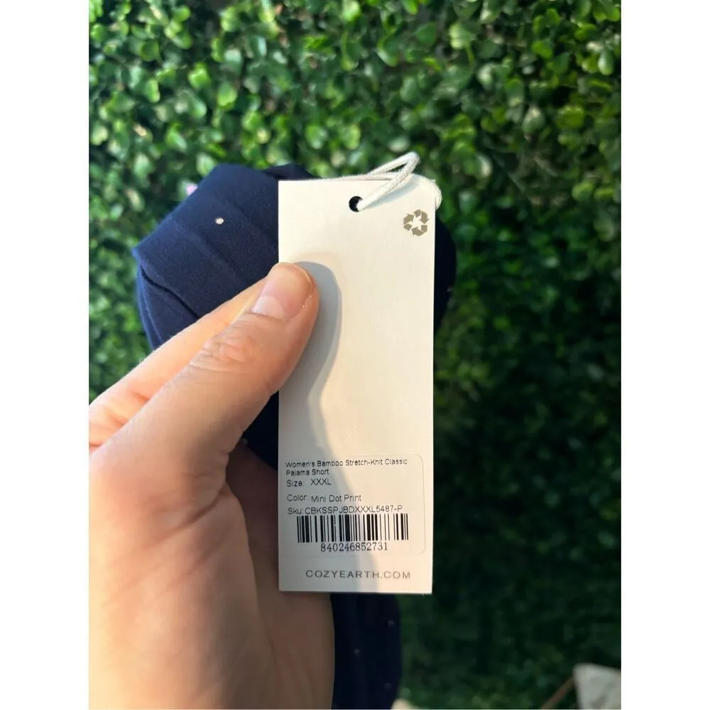 Cozy Earth Pajama Shorts Womens 3XL XXXL Blue White Dot Bamboo Stretch Knit NEW Size undefined - Image 3