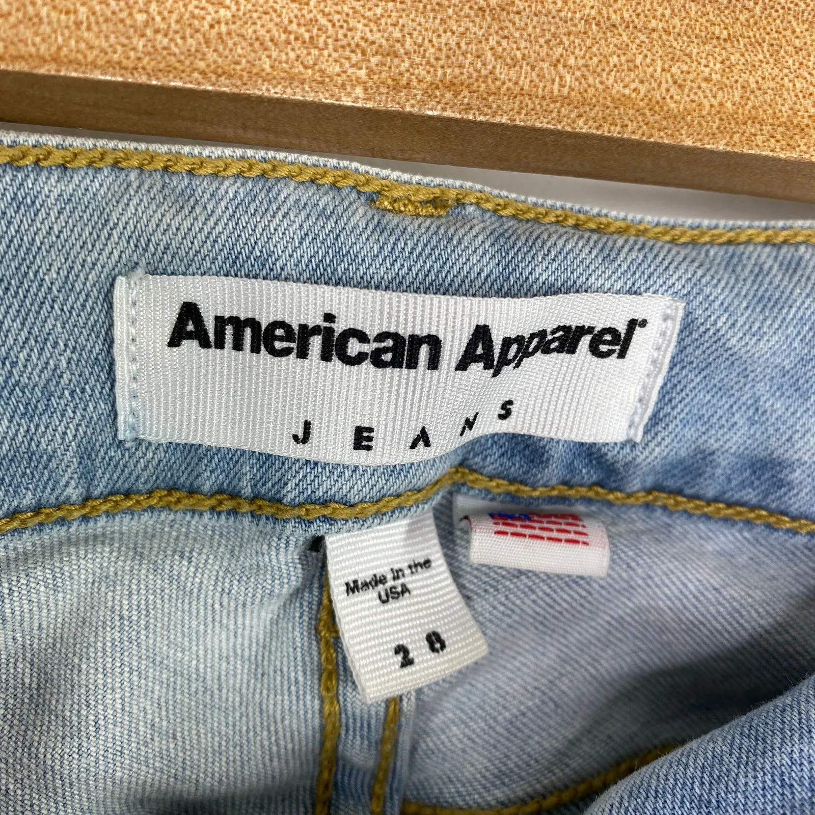 American Apparel Light Wash Blue Cotton Blend Denim Skinny Jeans Women's Size 28 - Image 6