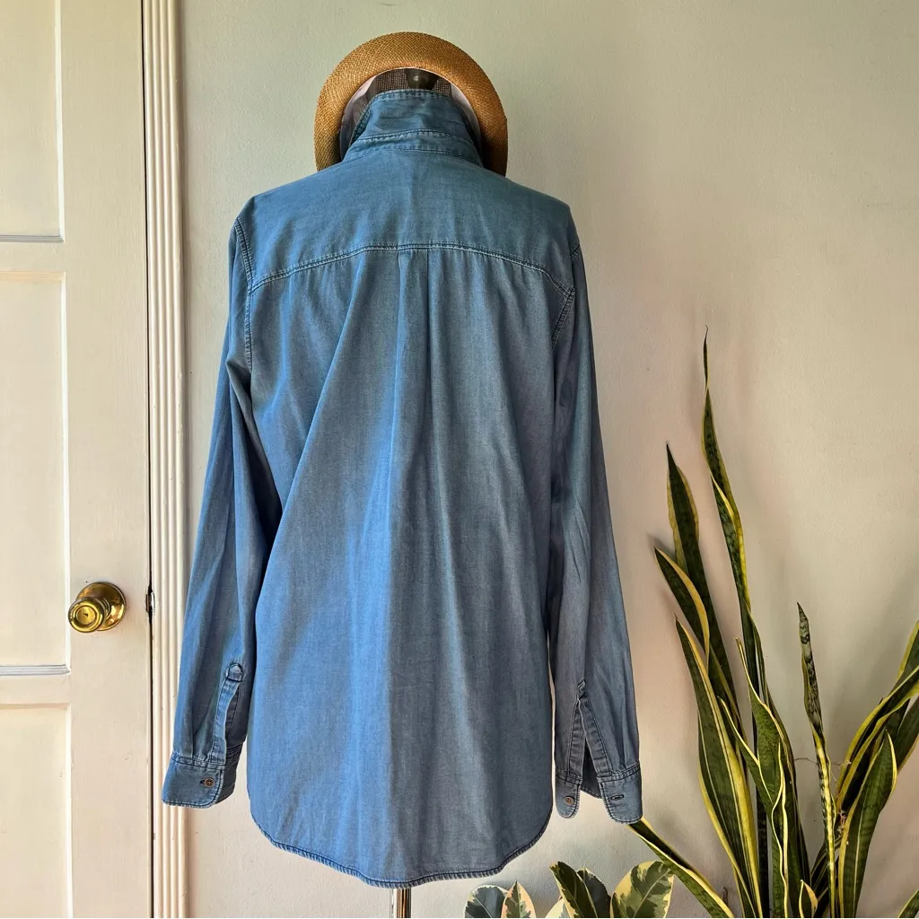 Old Navy• 100% Cotton Chambray Classic Shirt• size Large Tall - Image 4