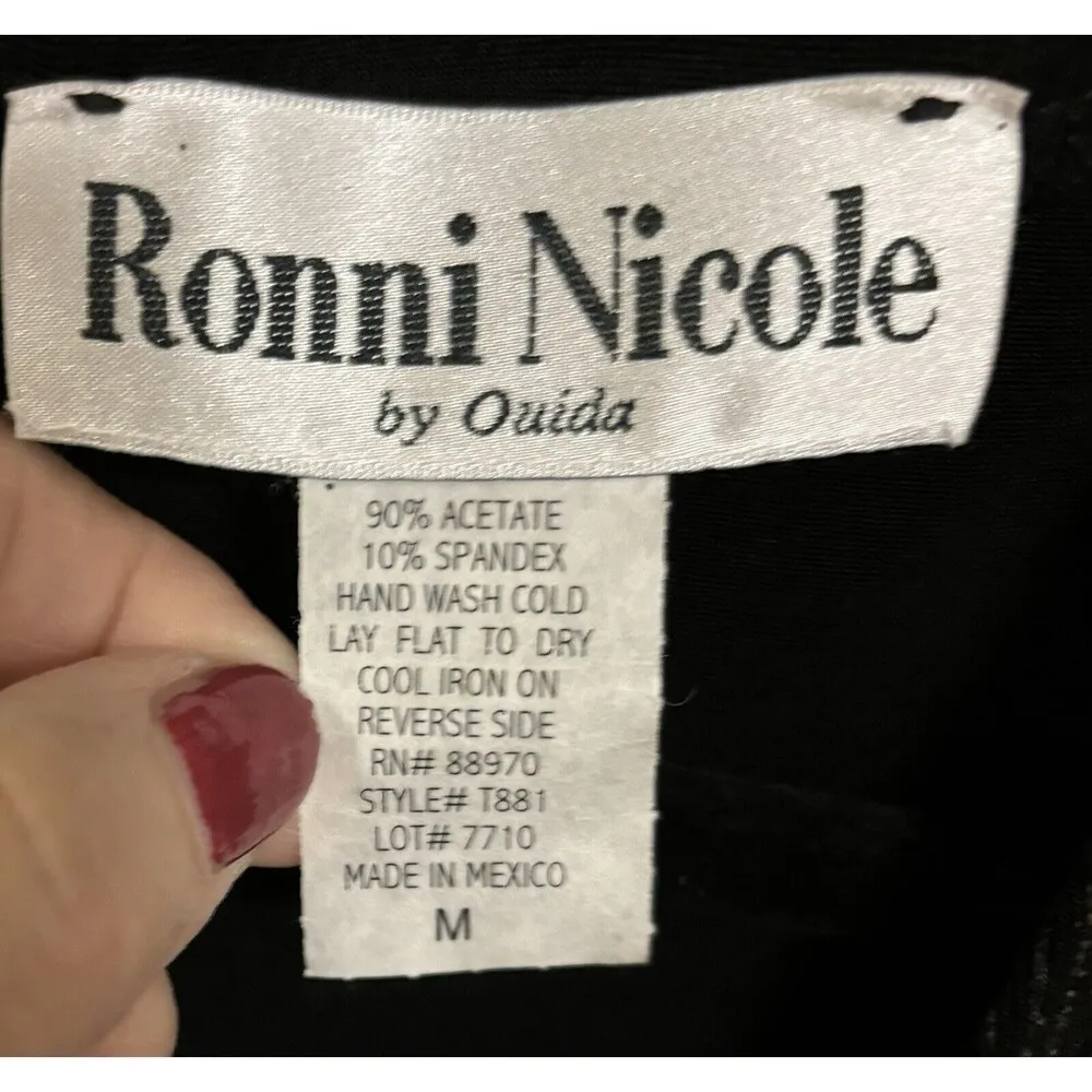 Vintage Ronni Nicole Twin Set Black Size Medium Shimmery Sparkly Shoulder Pads - Image 7