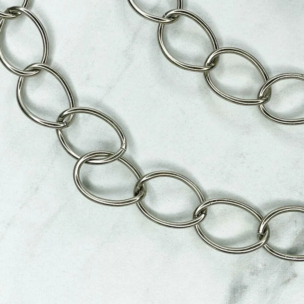 Silver Tone Simple Ball Charm Metal Chain Link Belt Extra Small/Small (XS/S) ✨ - Image 8