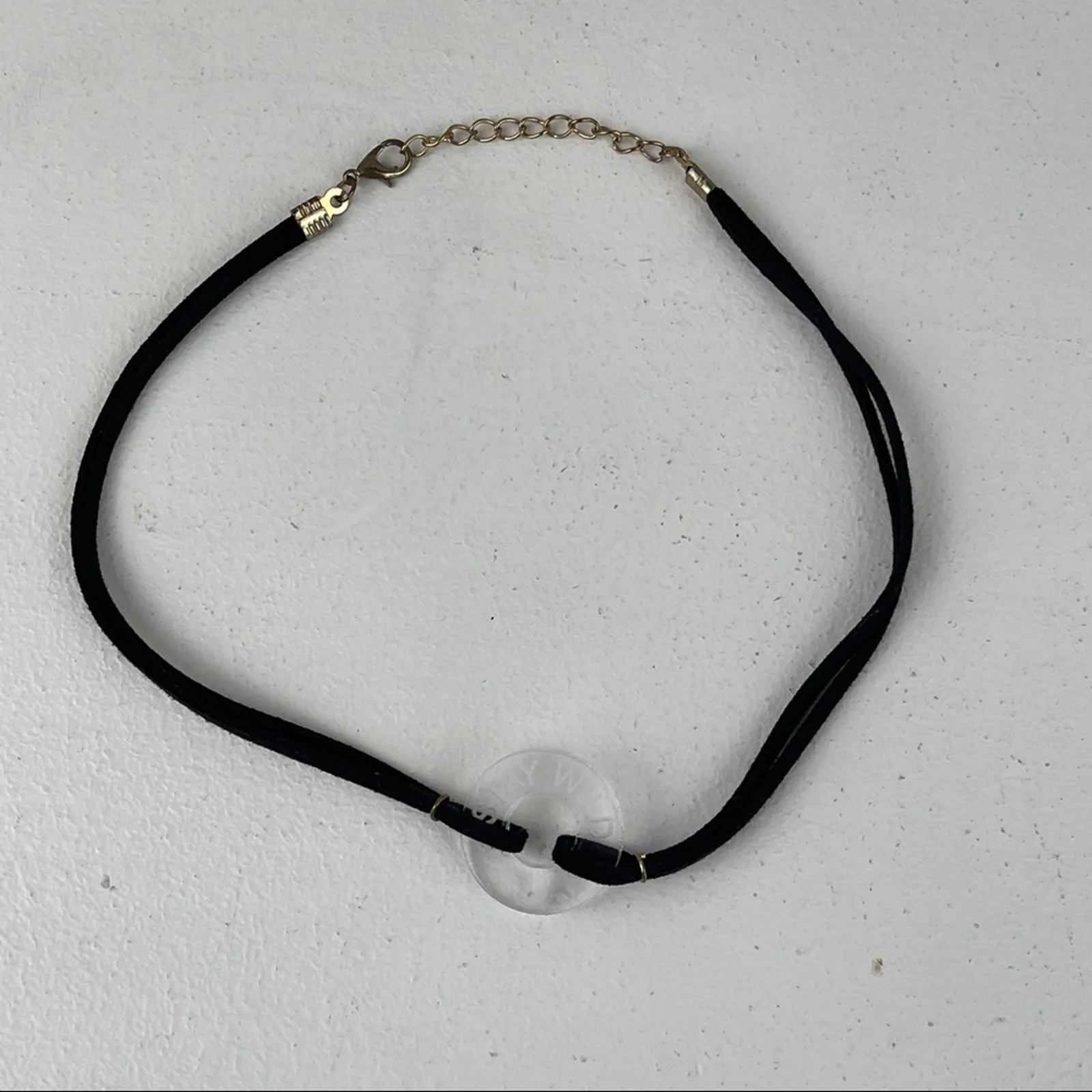 Life Token Stay Wild Crescent Moon Choker Necklace Black Faux Leather Chain NWOT - Image 5