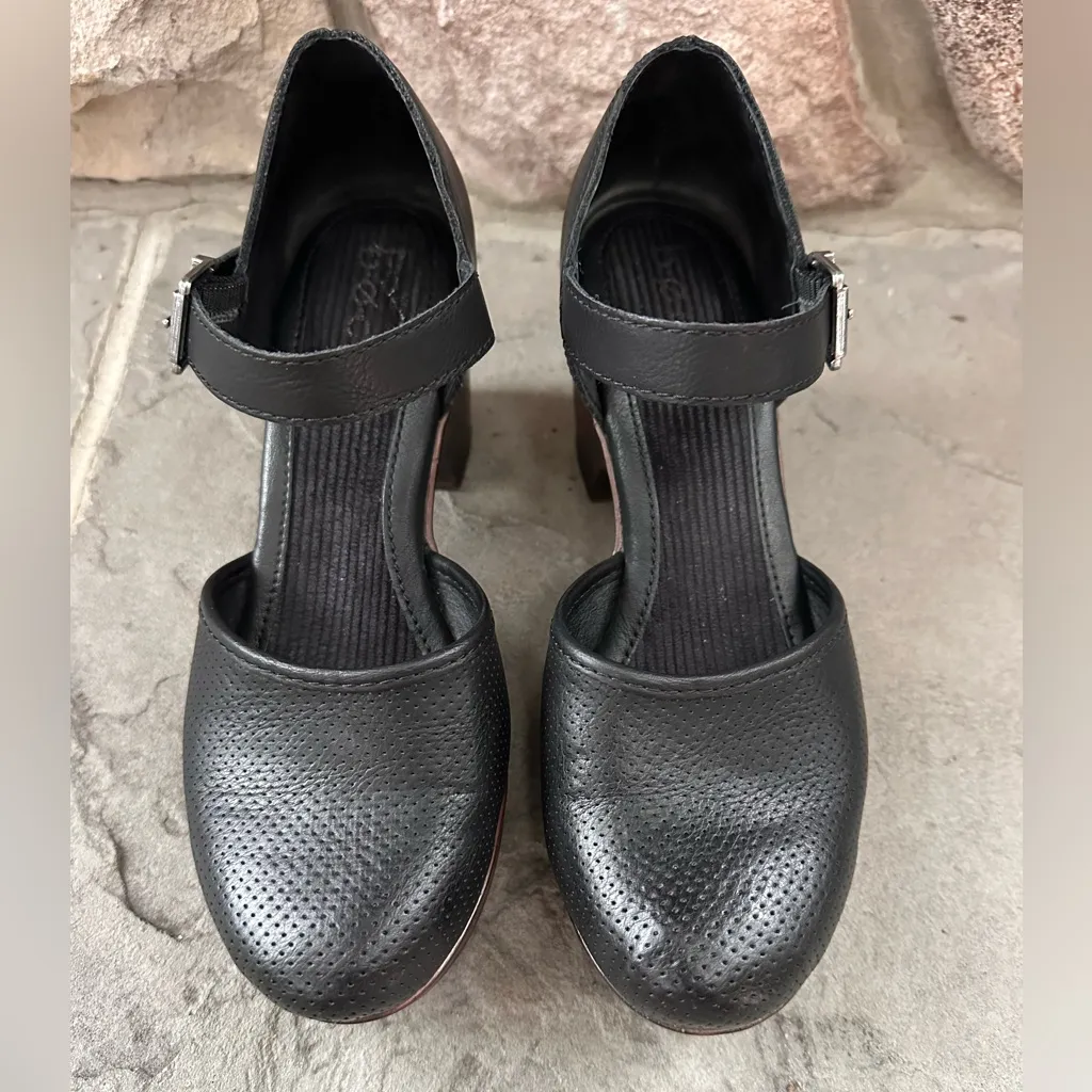 B.o.с. Born Concept Gia Clog Platform Heel Mary Jane Faux Leather Buckle Closure Black Size 8 - Image 7
