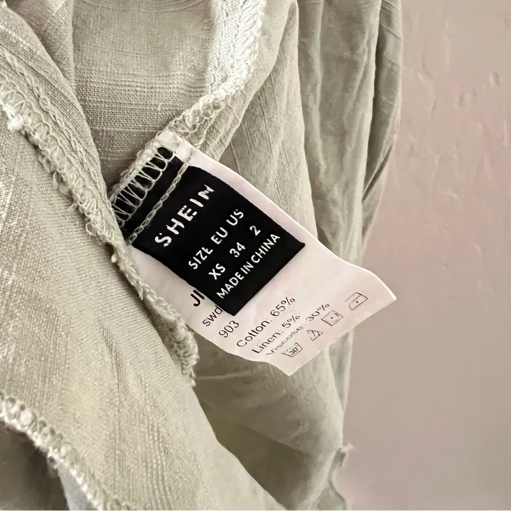 SHEIN Babydoll Linen Slip Dress in Mint Green - Image 7