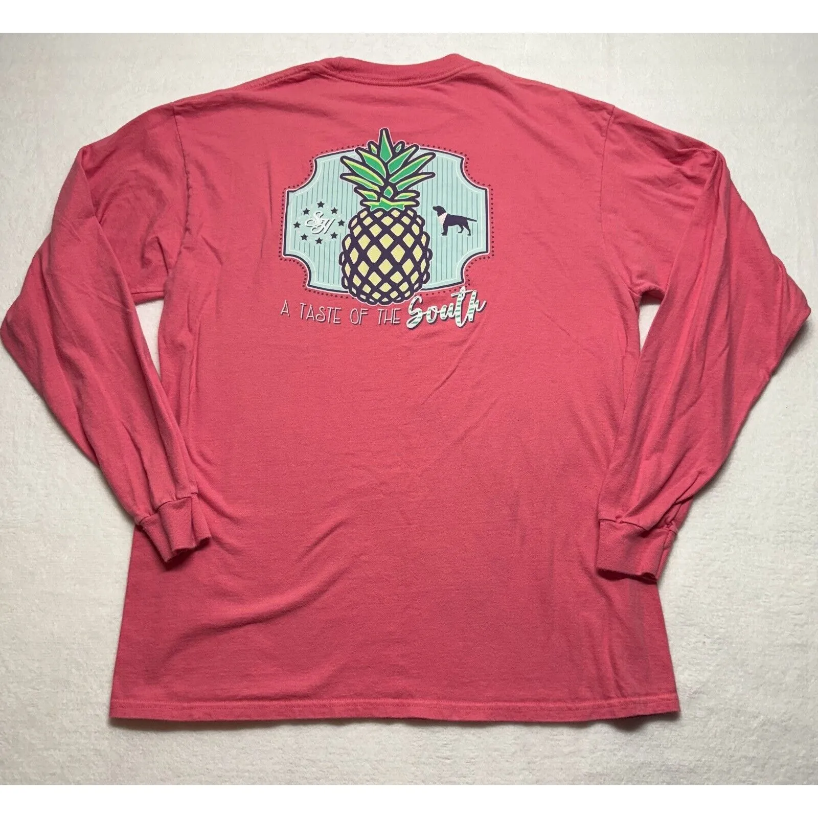 Southern Heritage Shirt Large Long Sleeve 100% Cotton Pink Taste Of The South - Image 3
