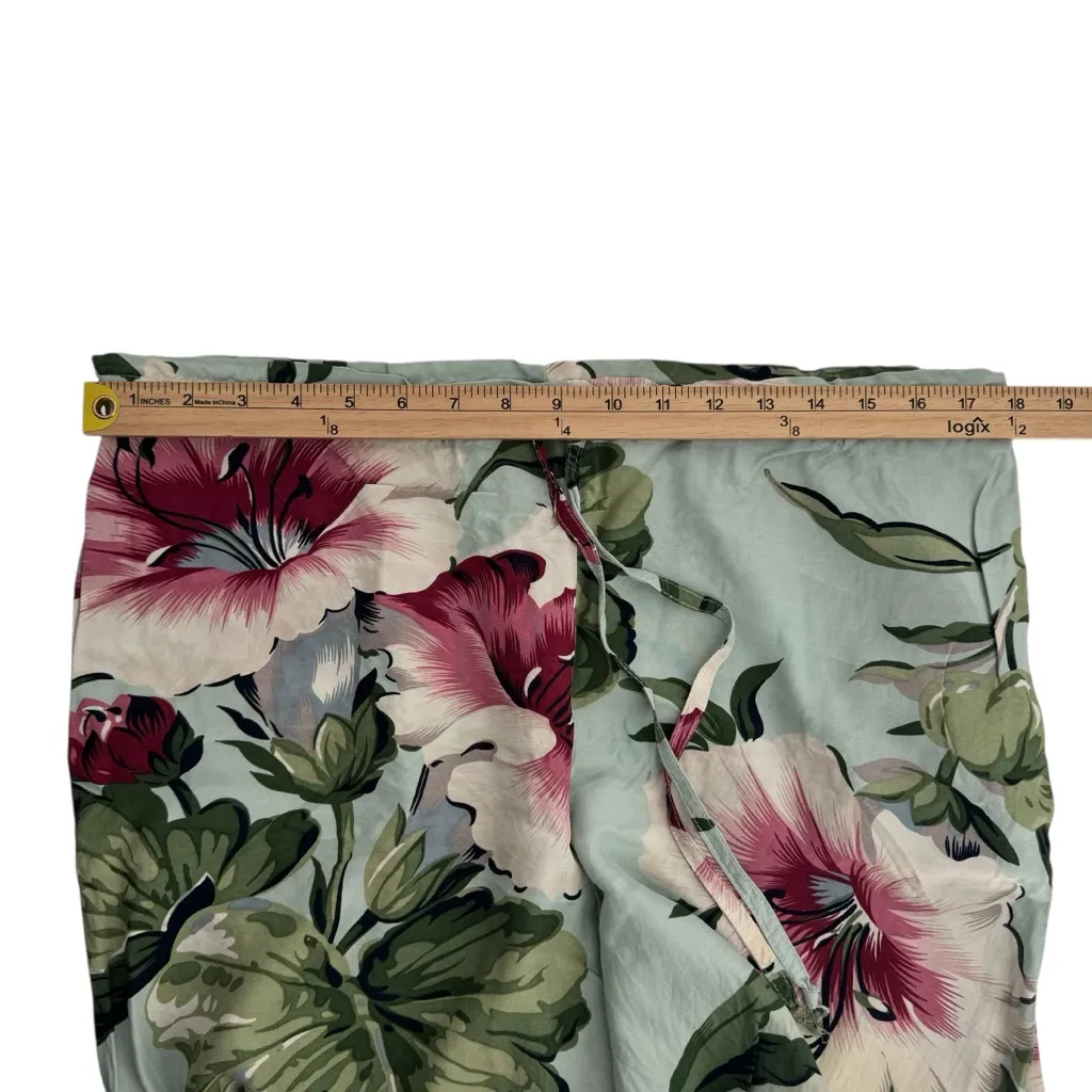 Carol Anderson Tropical Floral Vacation Wide Leg Pants Green Pink Size Small - Image 6