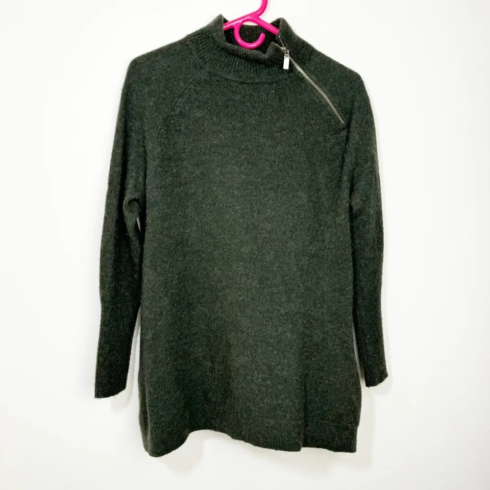 Vineyard Vines Sweater Alpaca Blend Pullover Zipper Neck Poncho Size Medium - Image 3