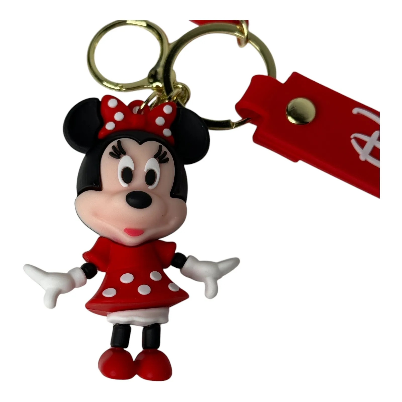 Disney Minnie Mouse Wristband Keychain Key Clip Purse Fob Backpack Polka Dot New - Image 2