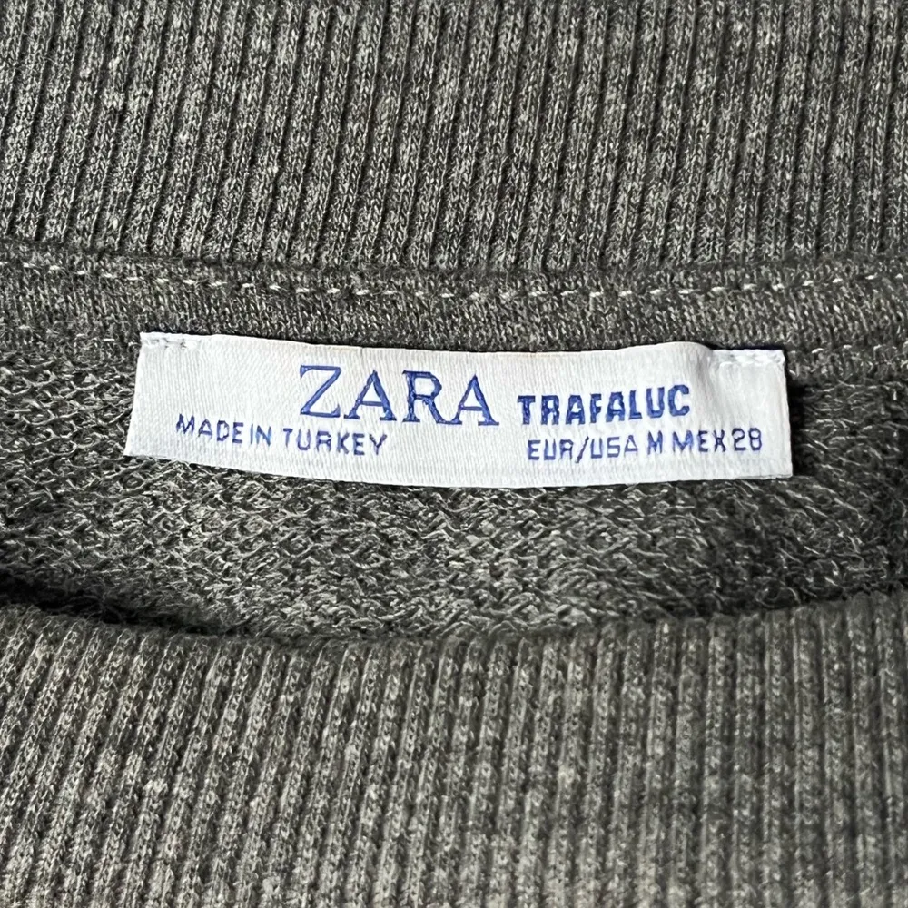 Zara Trafaluc Sweatshirt Mini Dress Gray Size Medium - Image 3