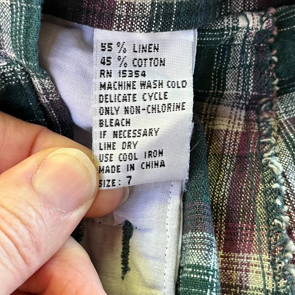 Palmetto's Women's Vintage Preppy Plaid High Waisted Shorts Size 26" Waist - Image 7