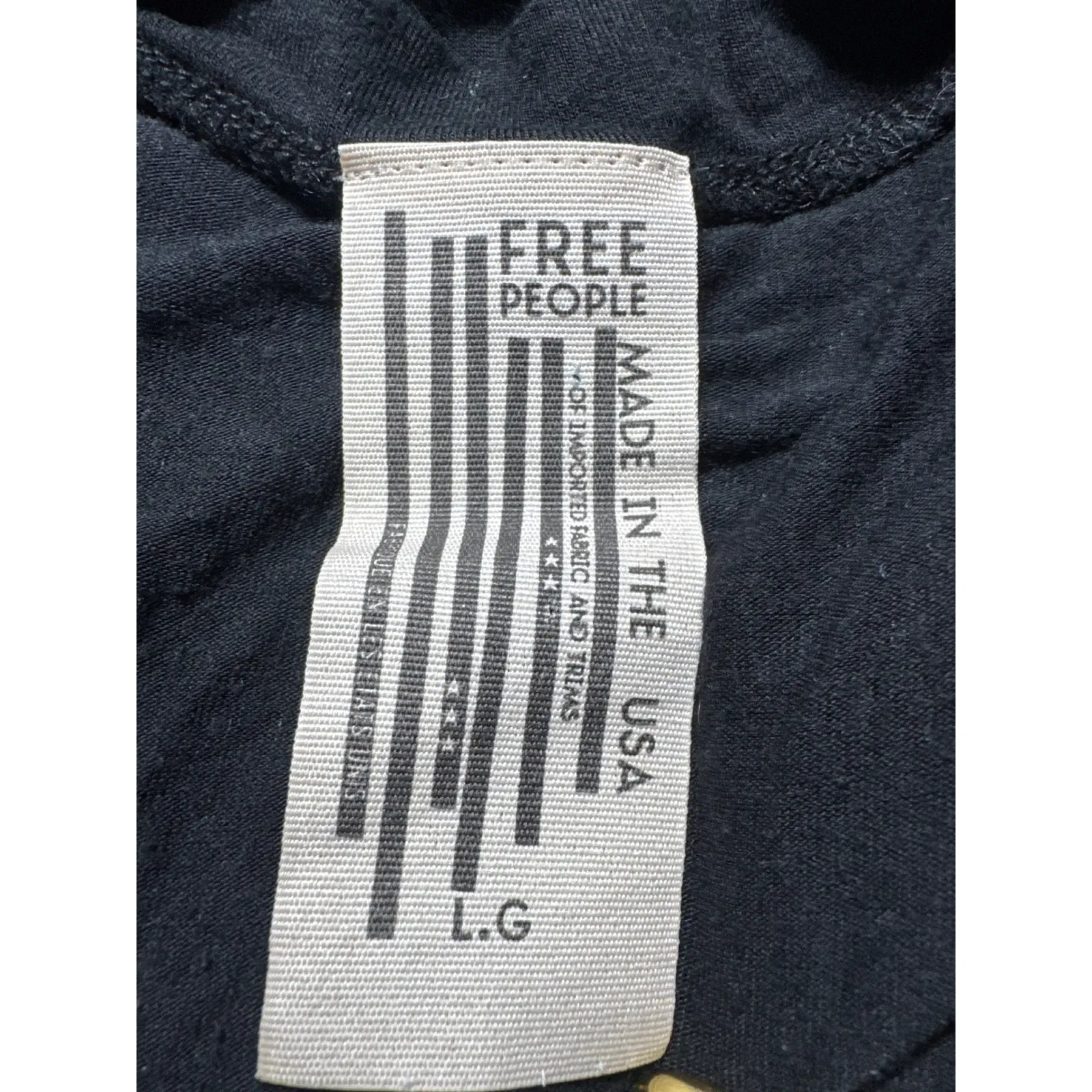 Free People Black Deep V Neck Short Sleeve Thong Bodysuit L Made in USA - Image 6