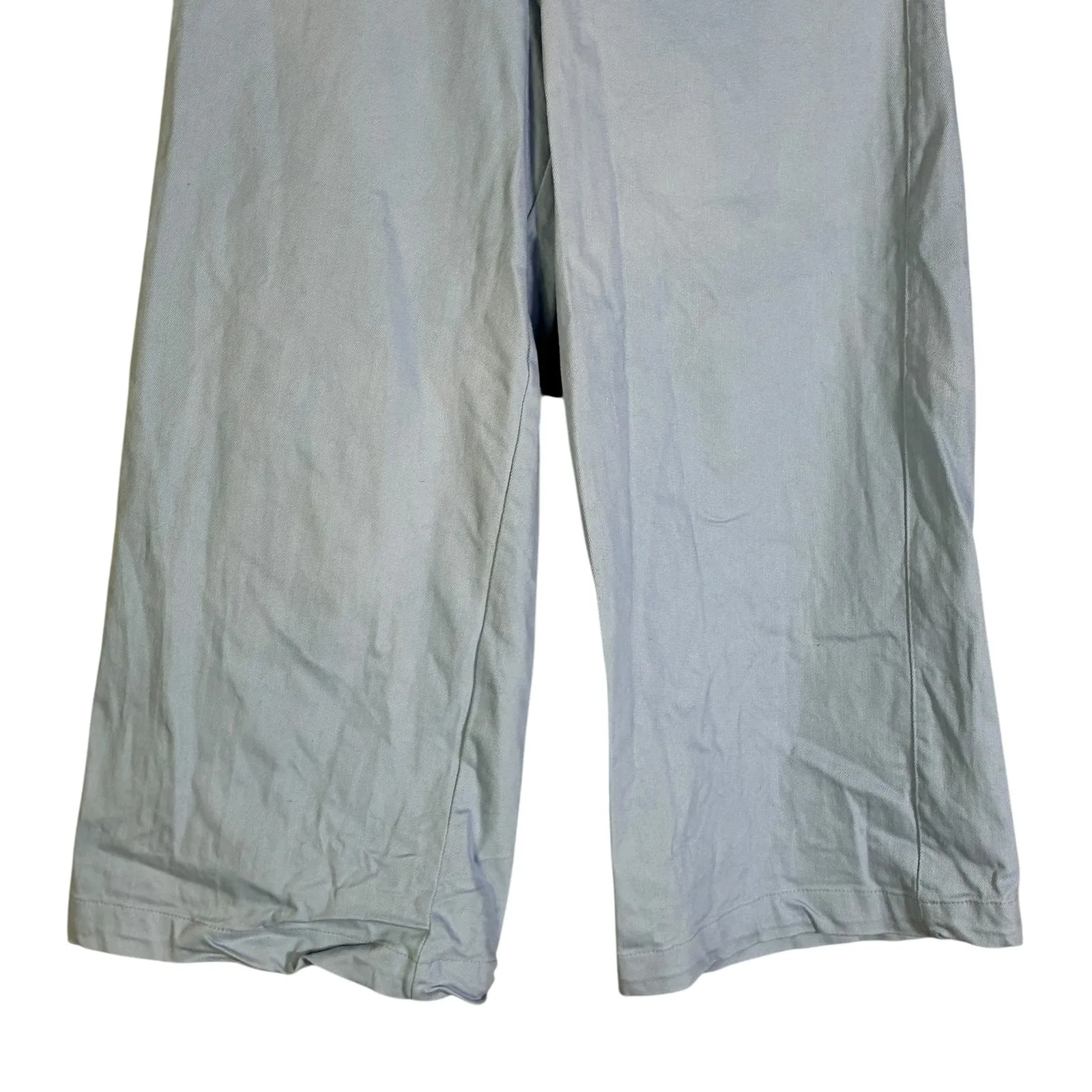 Blue Rain Wide Leg Cropped Pants Light Blue Button Fly Casual Size S - Image 4