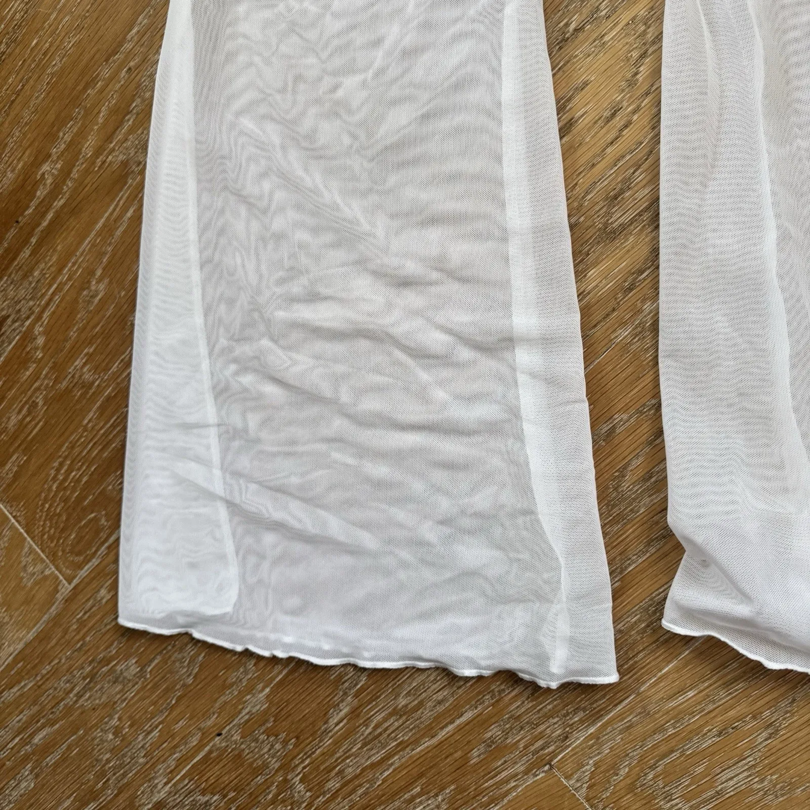 Wild Fable Women's Mesh Flare Cover Up Festival Pants White Size Small - Image 5