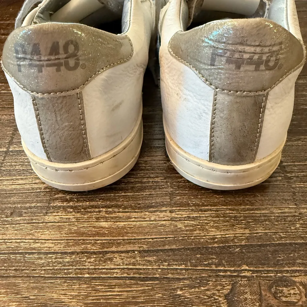 P448 John Kale/Bia White Leather Sneakers Women’s Size 38 US 7 Low Top - Image 6