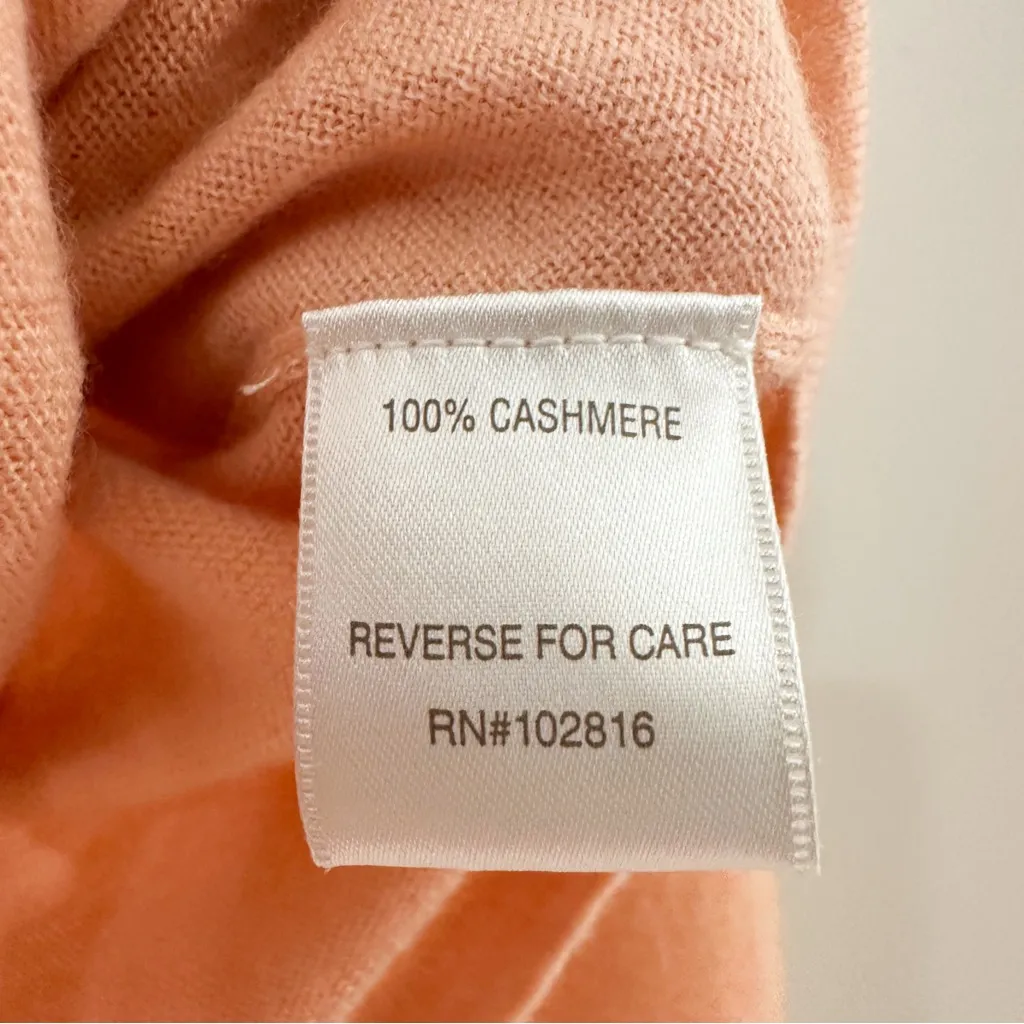 Garnet Hill Cashmere Open Tie Front Cardigan Sweater Peach Pink Ballerina sz XS - Image 7