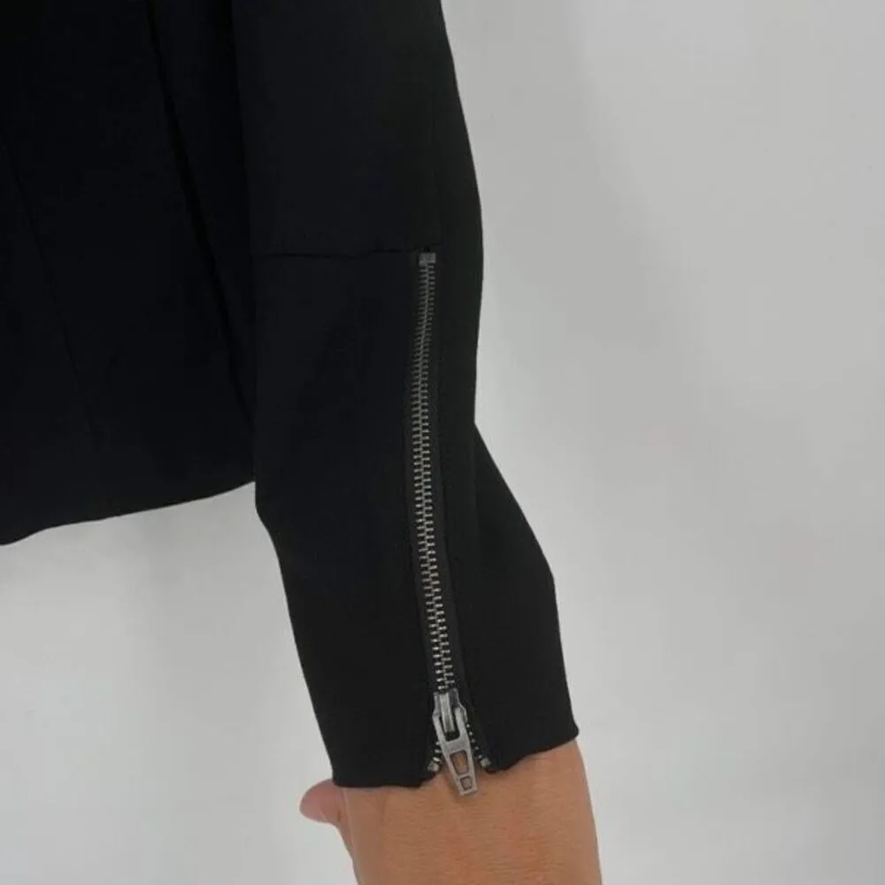 Blank NYC Women's Mesh Panels Shoulder Pads Moto Wrist Zips Jacket Black Large‎ - Image 8