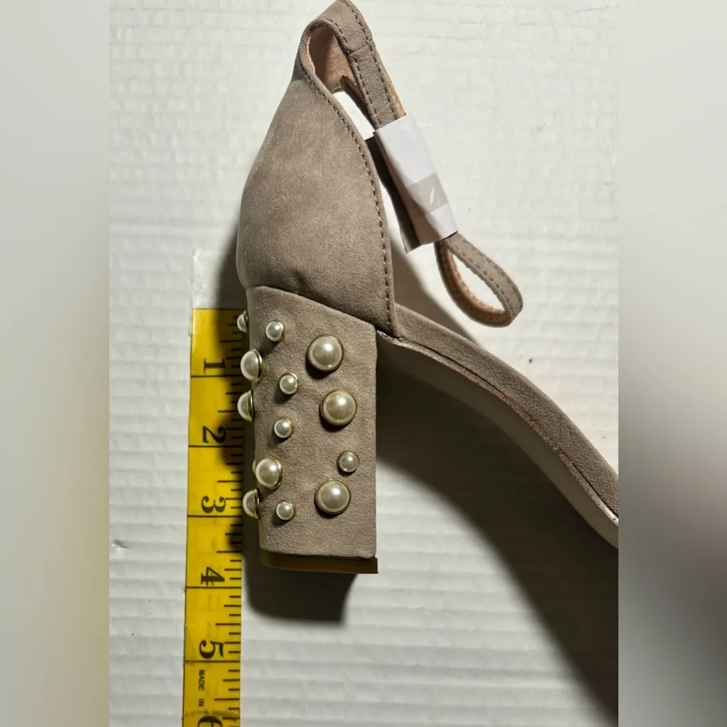 Madden Girl Bitsyy Blush Suede‎ Block Heel With Faux Pearls Strappy Party New 9 - Image 13