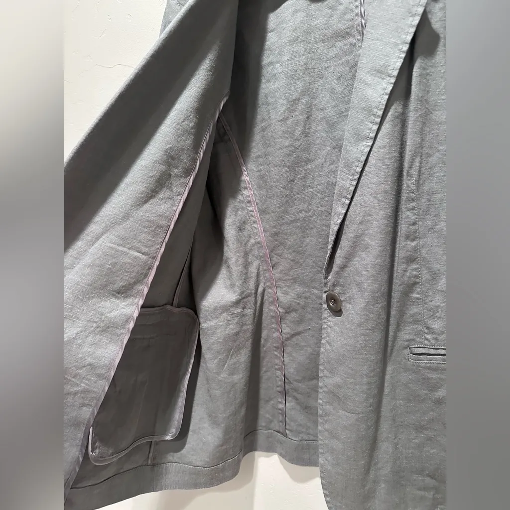 J. Jill Linen Rayon Gray Blazer Size Large Petite Stretch Business Casual Office - Image 5